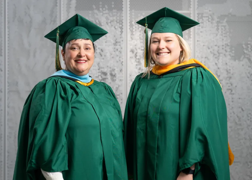 NDSU graduates Wendi Wheeler and Josi Solsaa