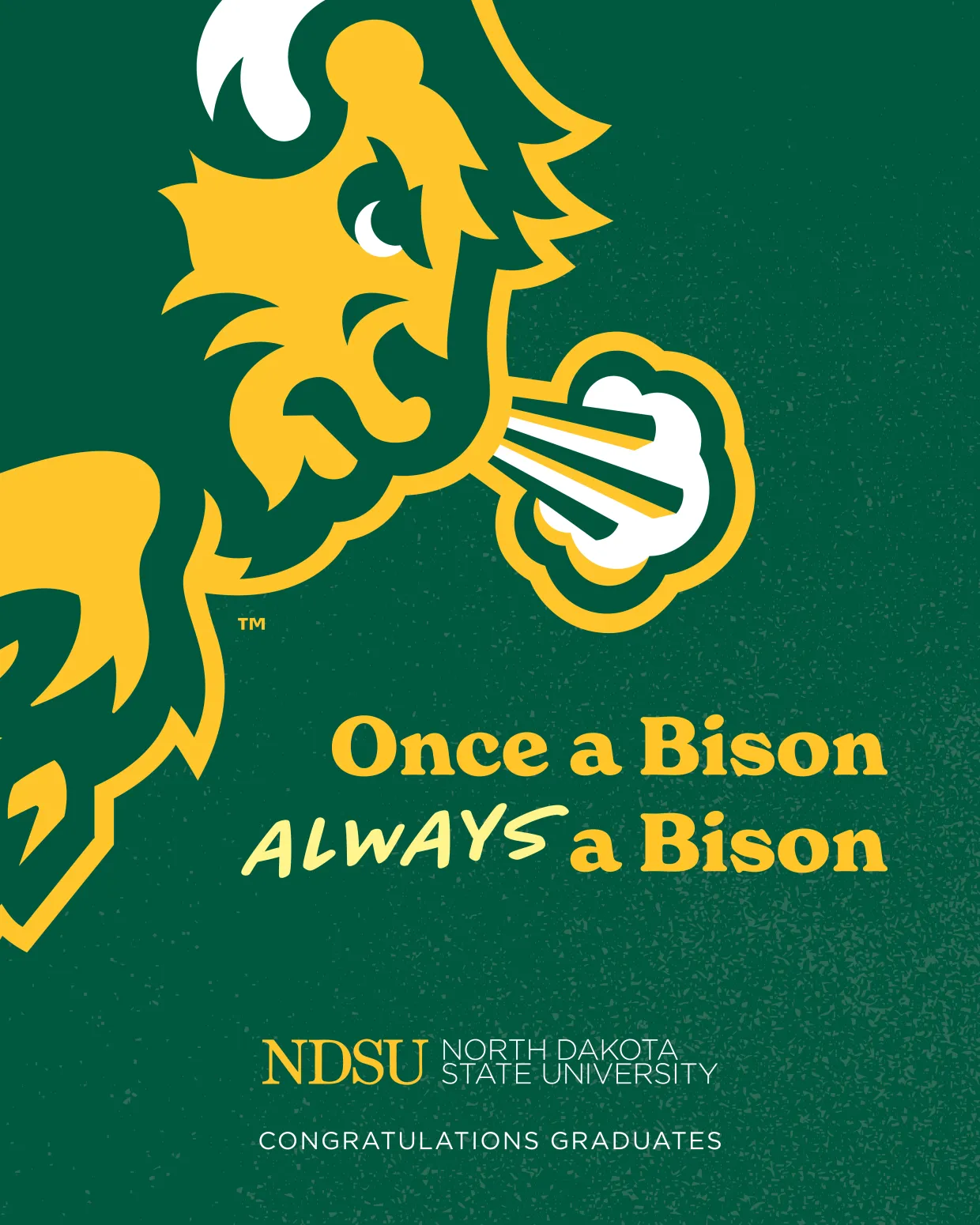 Once a Bison Congratulations Graduate vertical social graphic