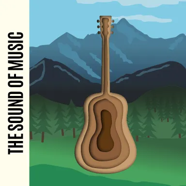 A square graphic of The Sound of Music promotional design