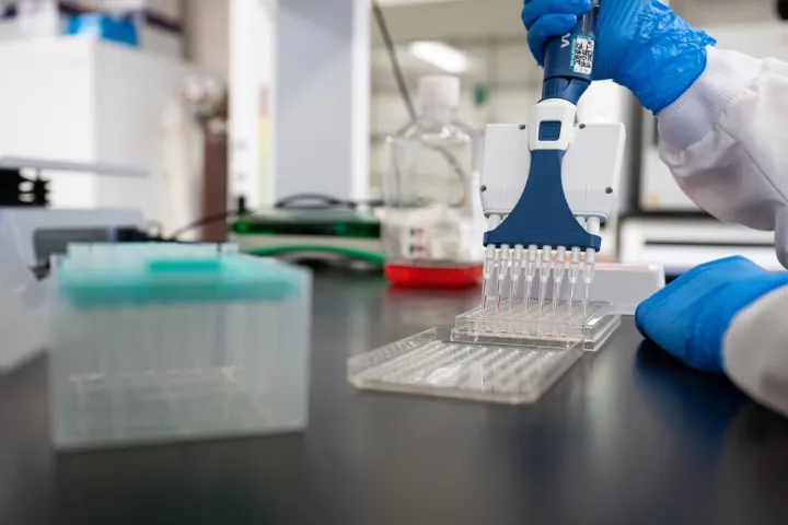 NDSU researchers in a lab.