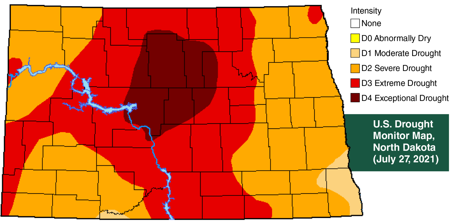 Map of ND Drought July 27, 2021