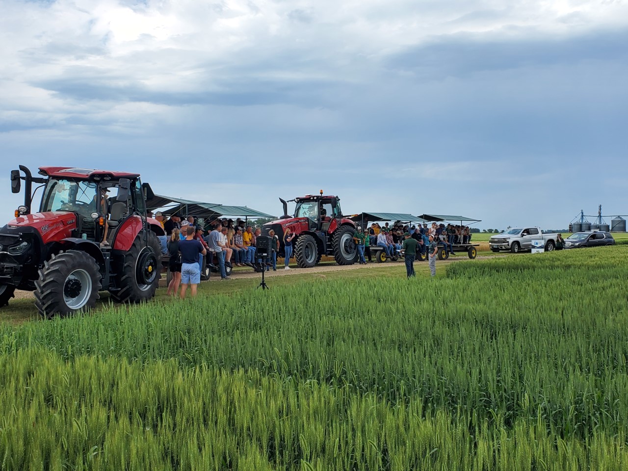 field day participants listen to agronomy experts