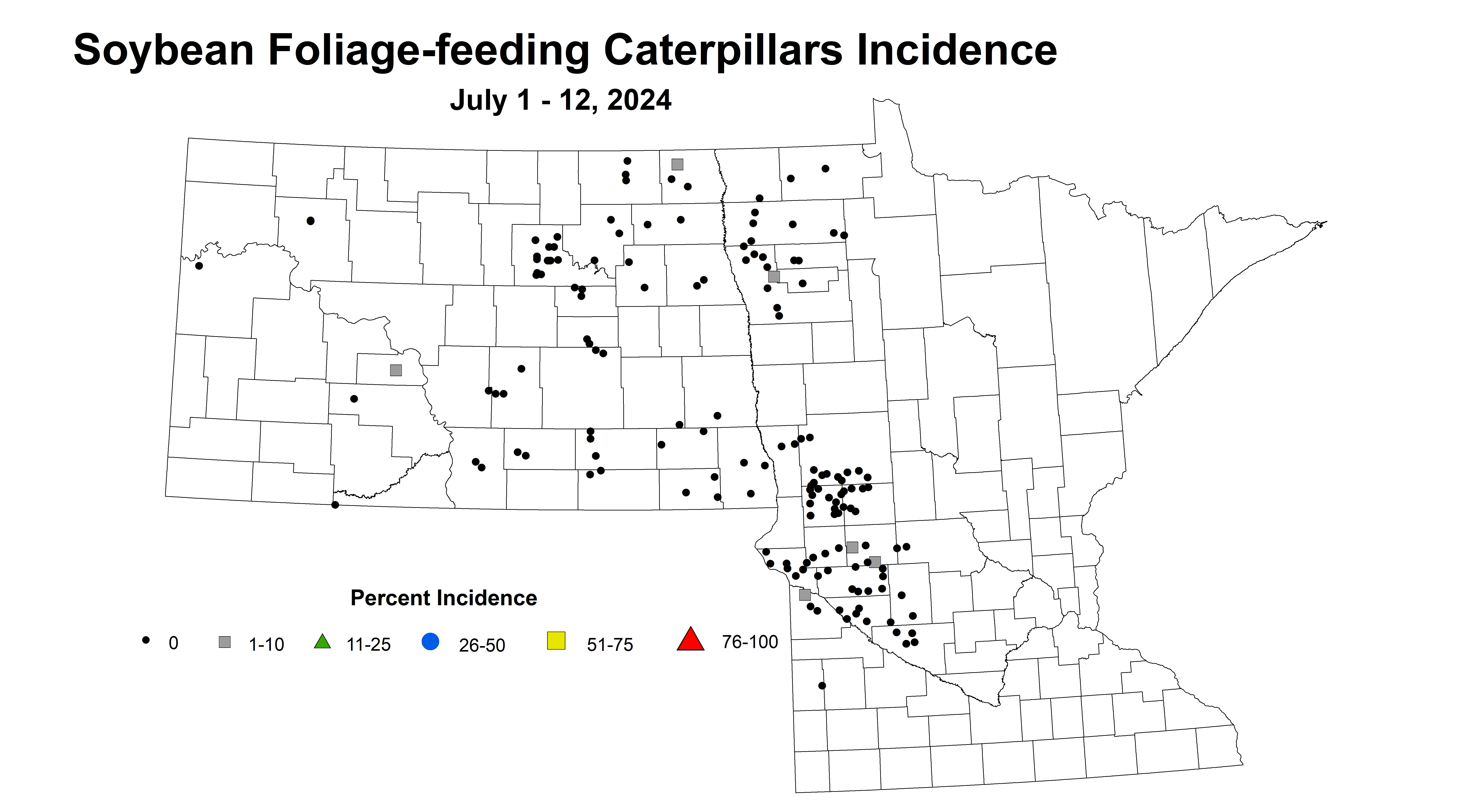 Soybean Caterpillars Incidence July 1-12 2024