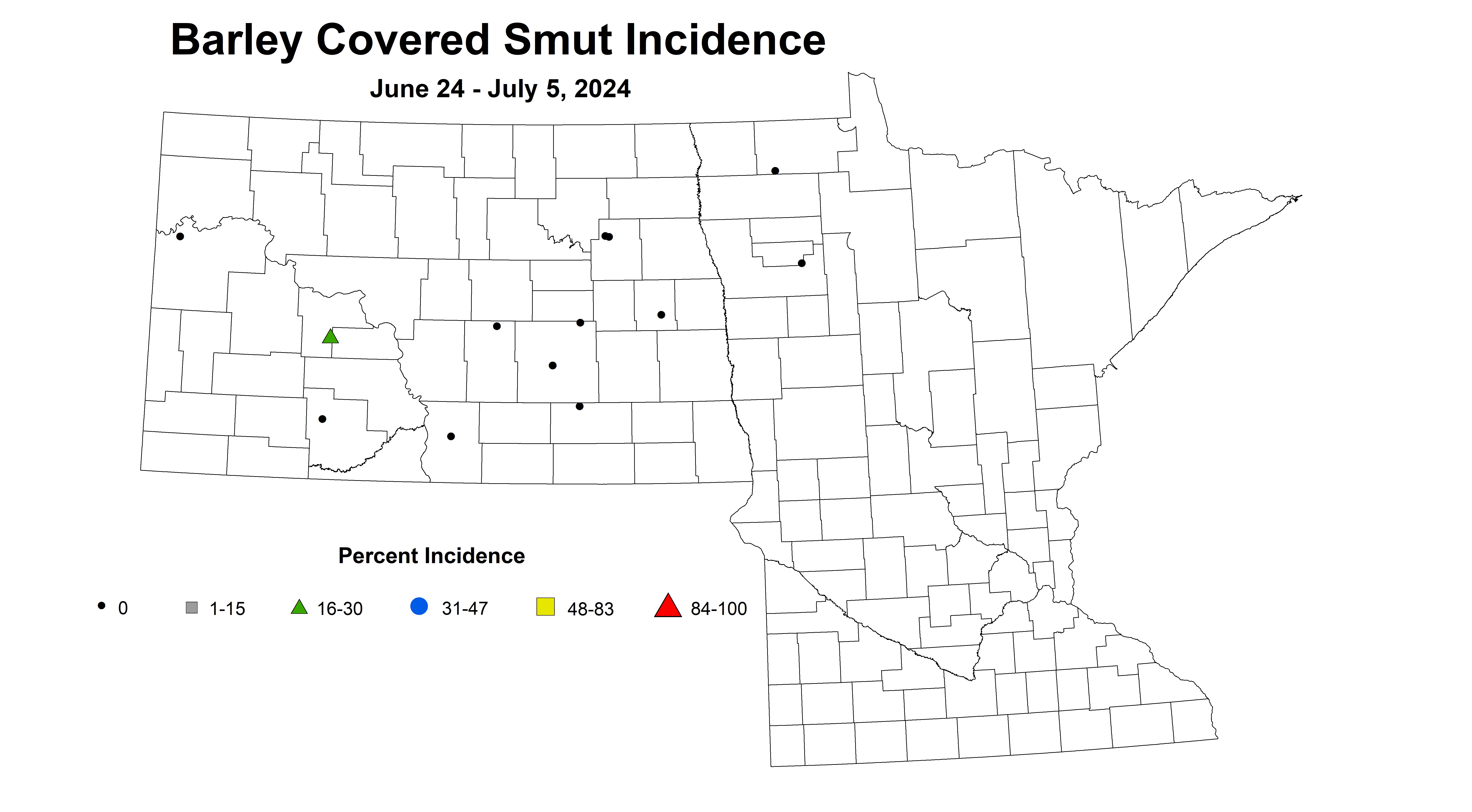 barley covered smut incidence June 24 to July 5 2024