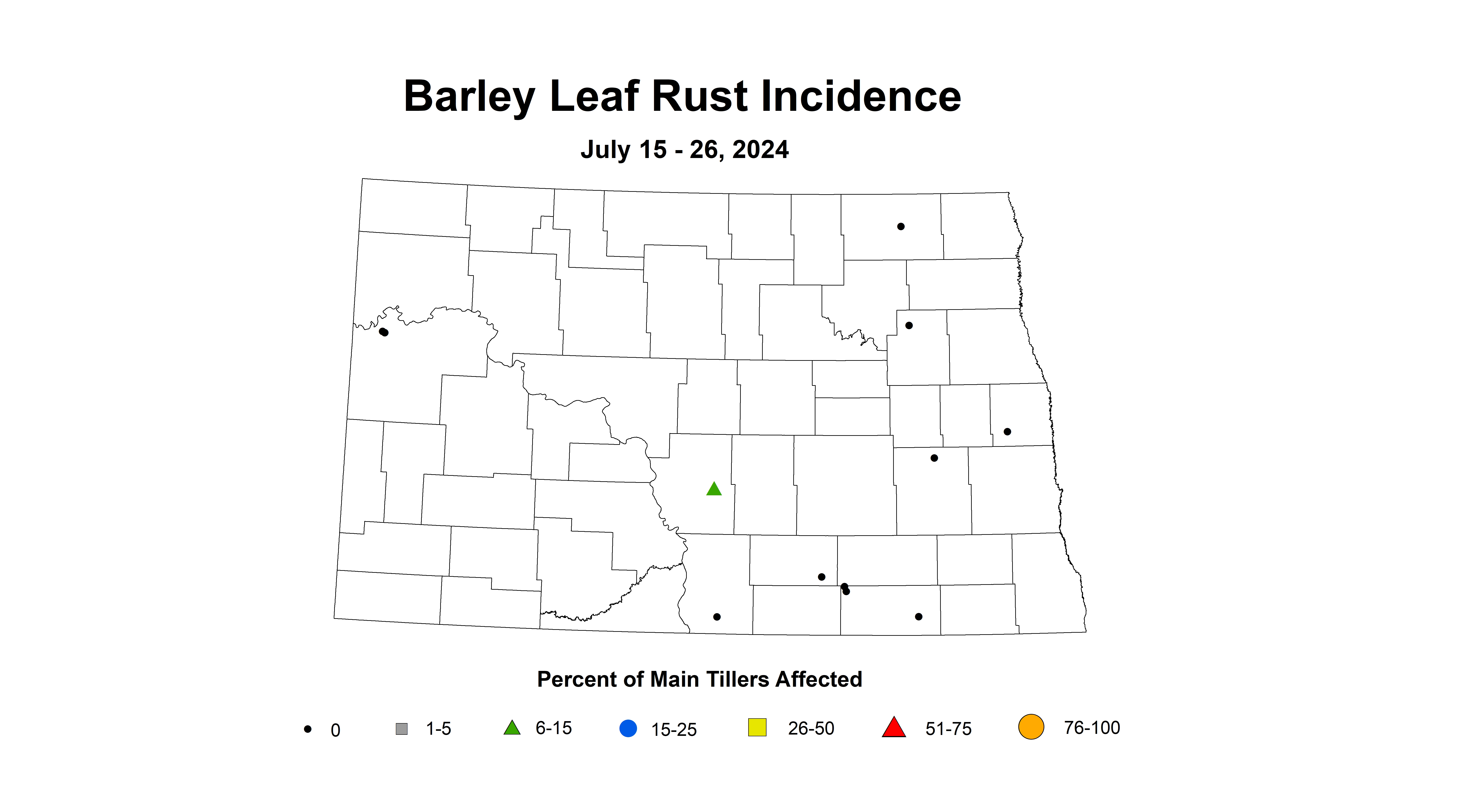 barley leaf rust incidence July 15-26 2024