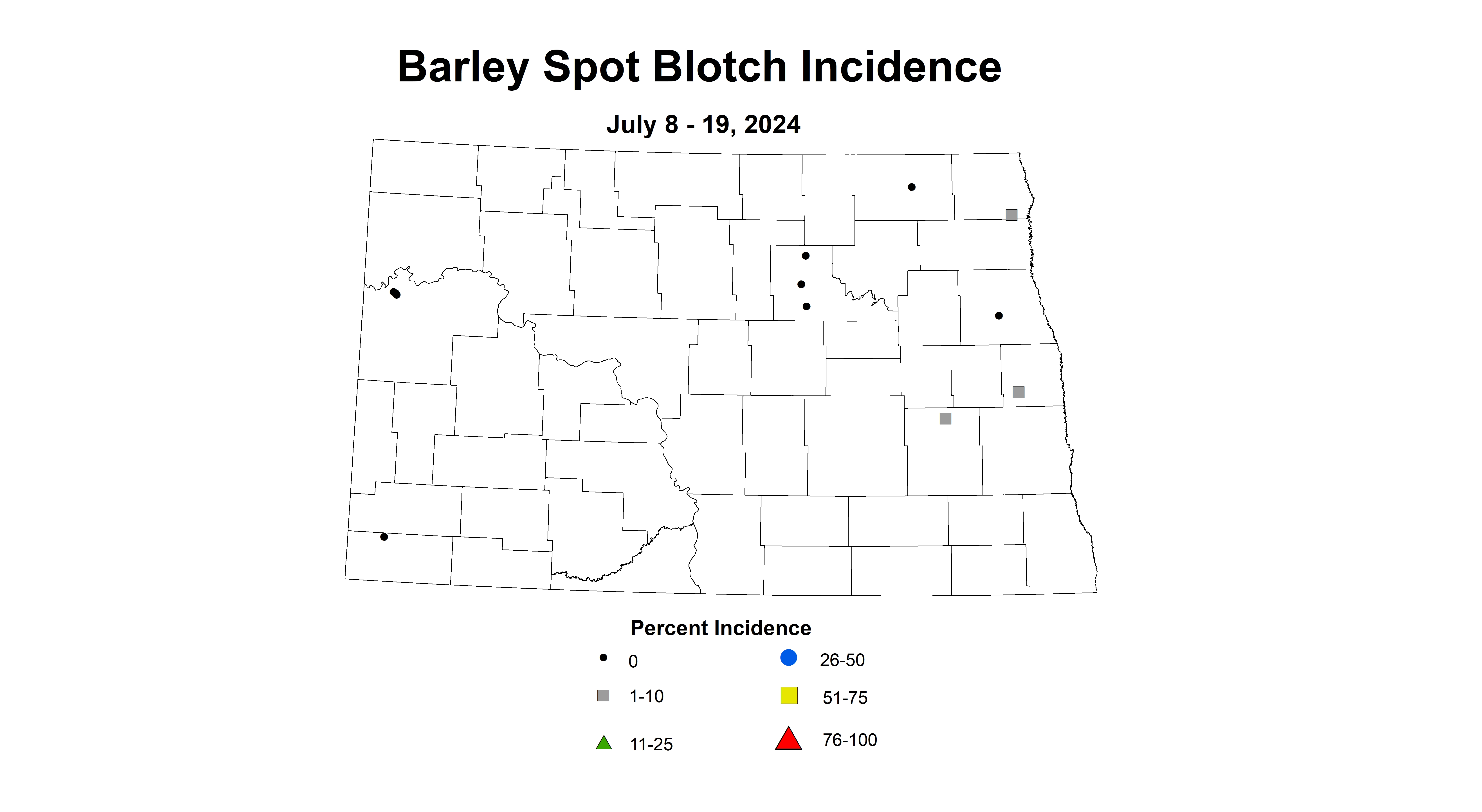 barley spot blotch incidence July 8-19 2024