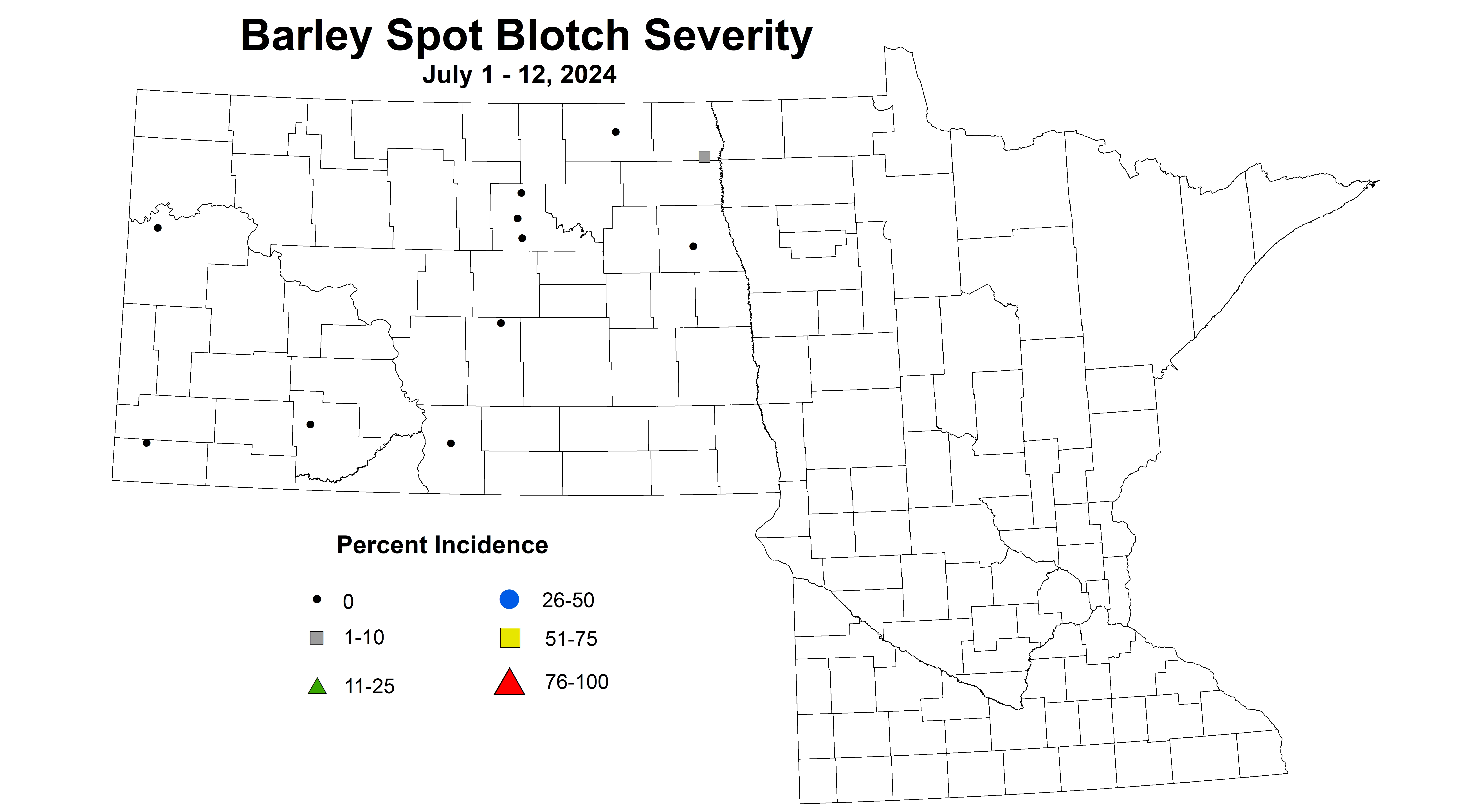 barley spot blotch severity July 1-12 2024
