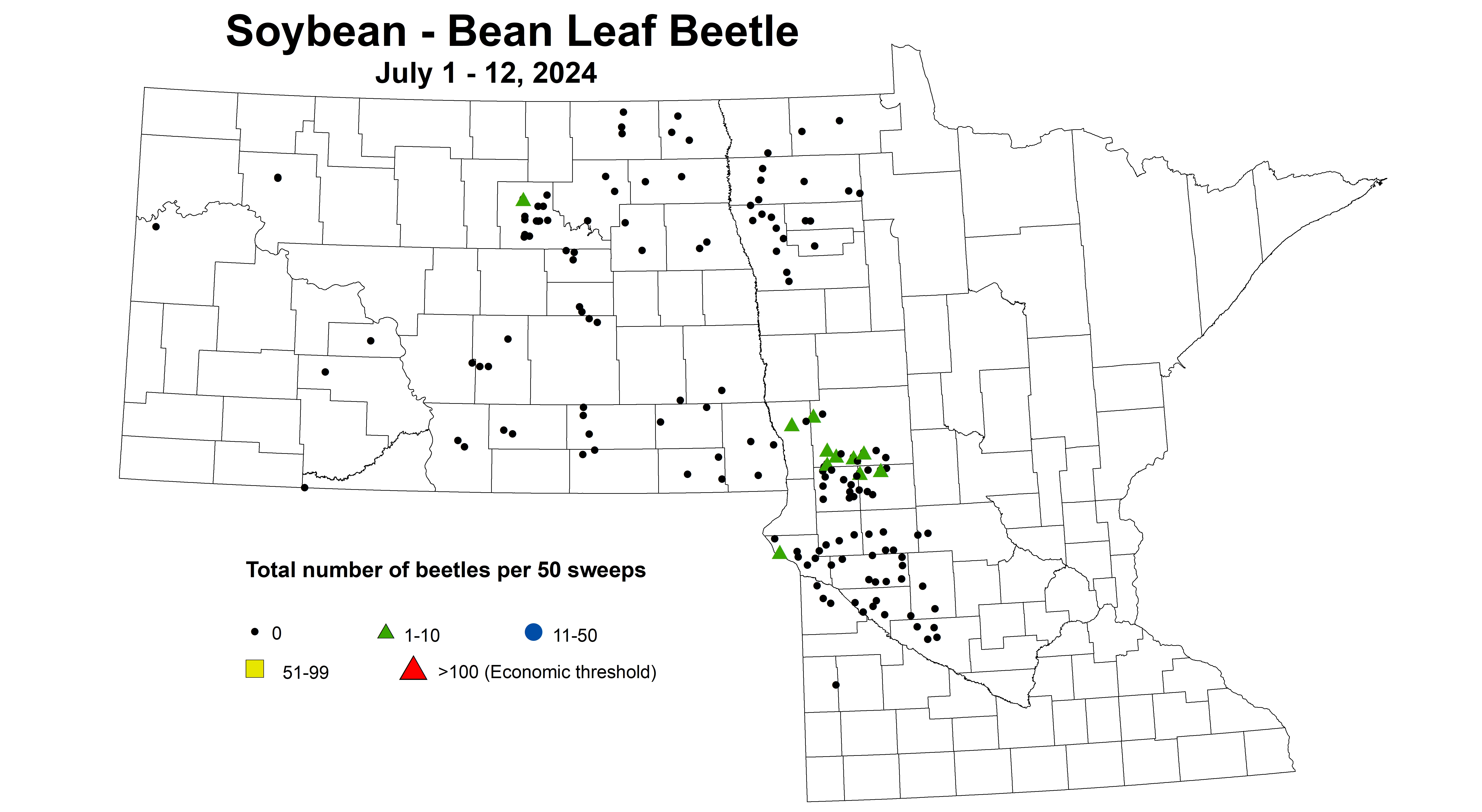 soybean BLB number per 50 sweeps July 1-12 2024