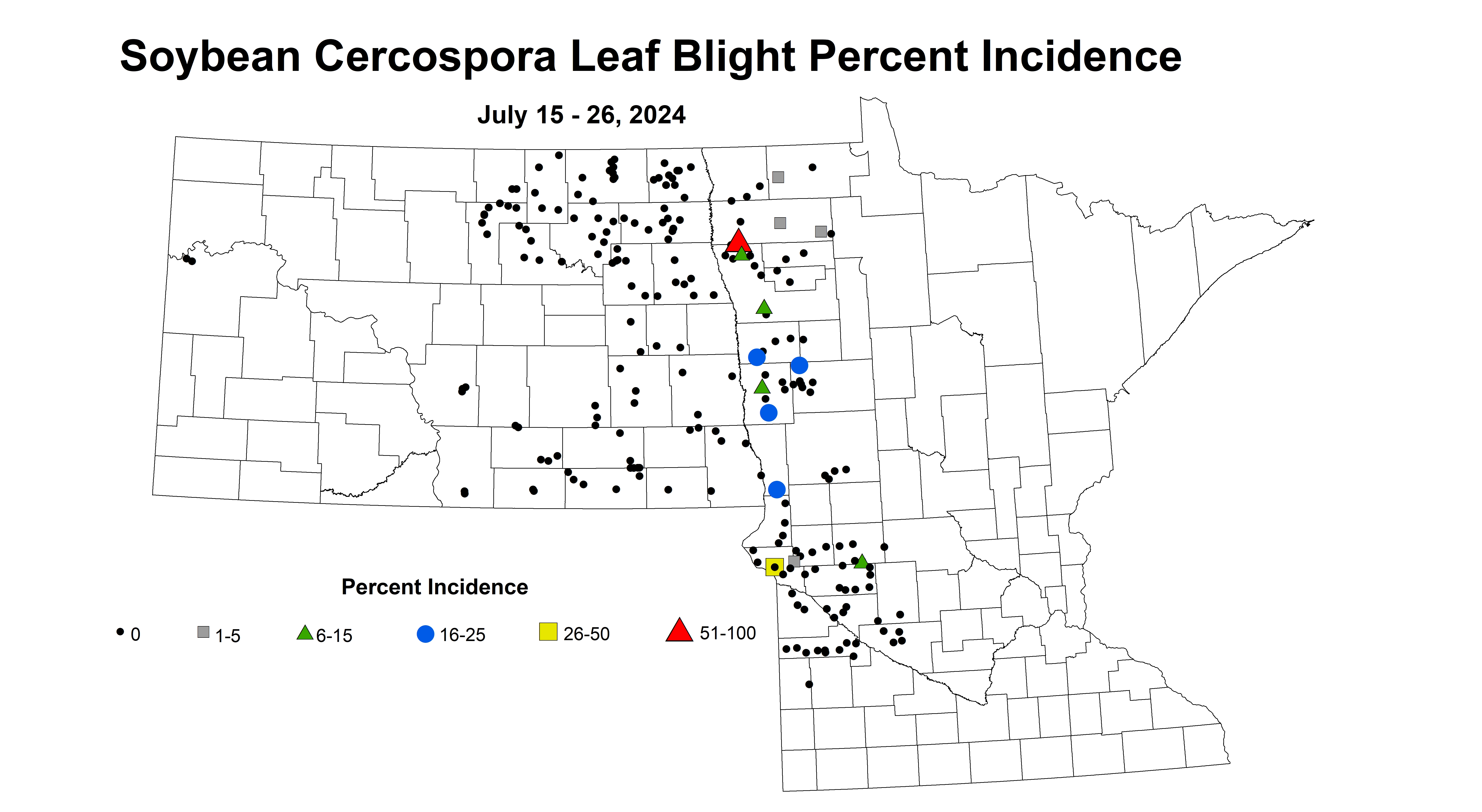 soybean CLB incidence July 15-26 2024