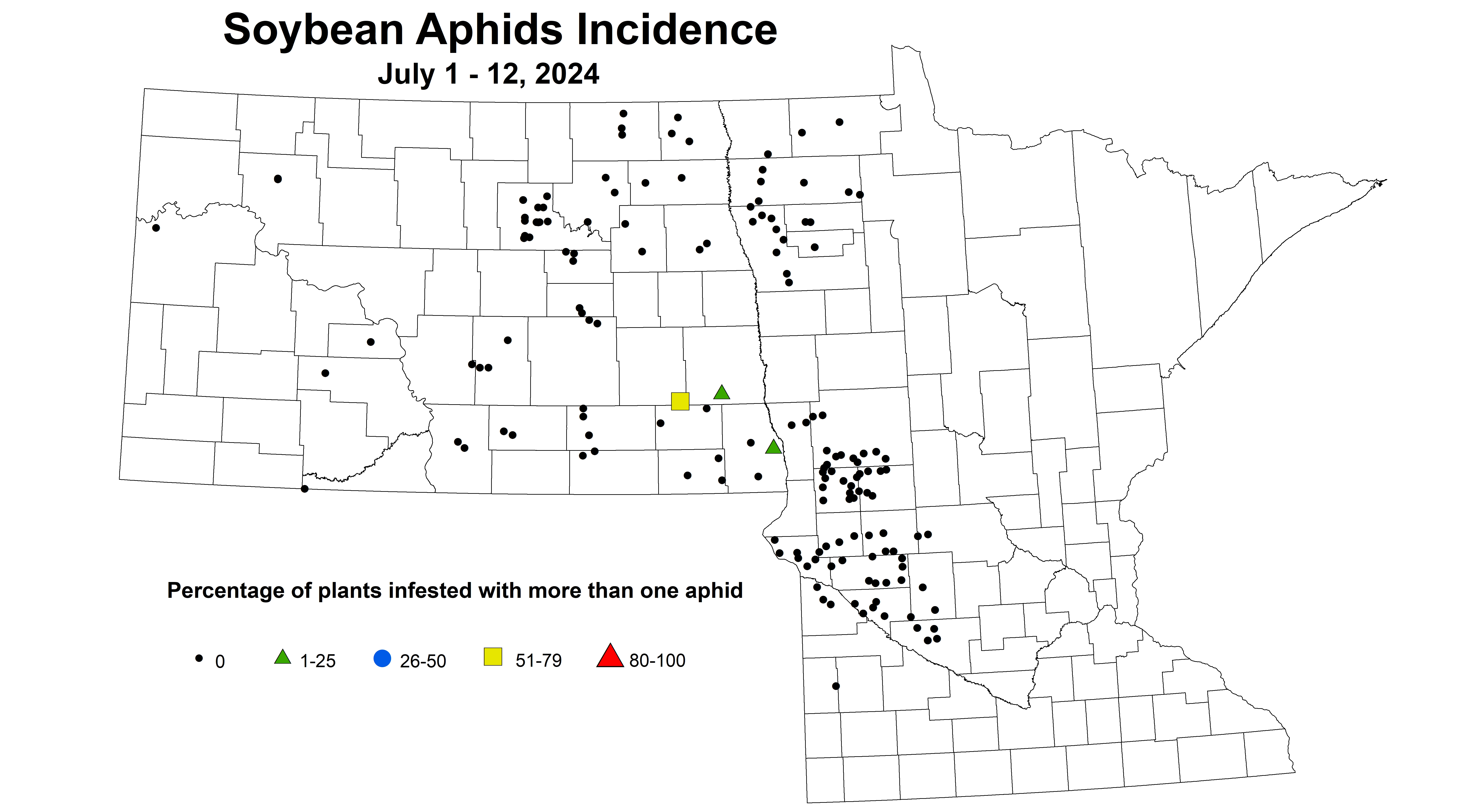 soybean aphid incidence July 1-12 2024