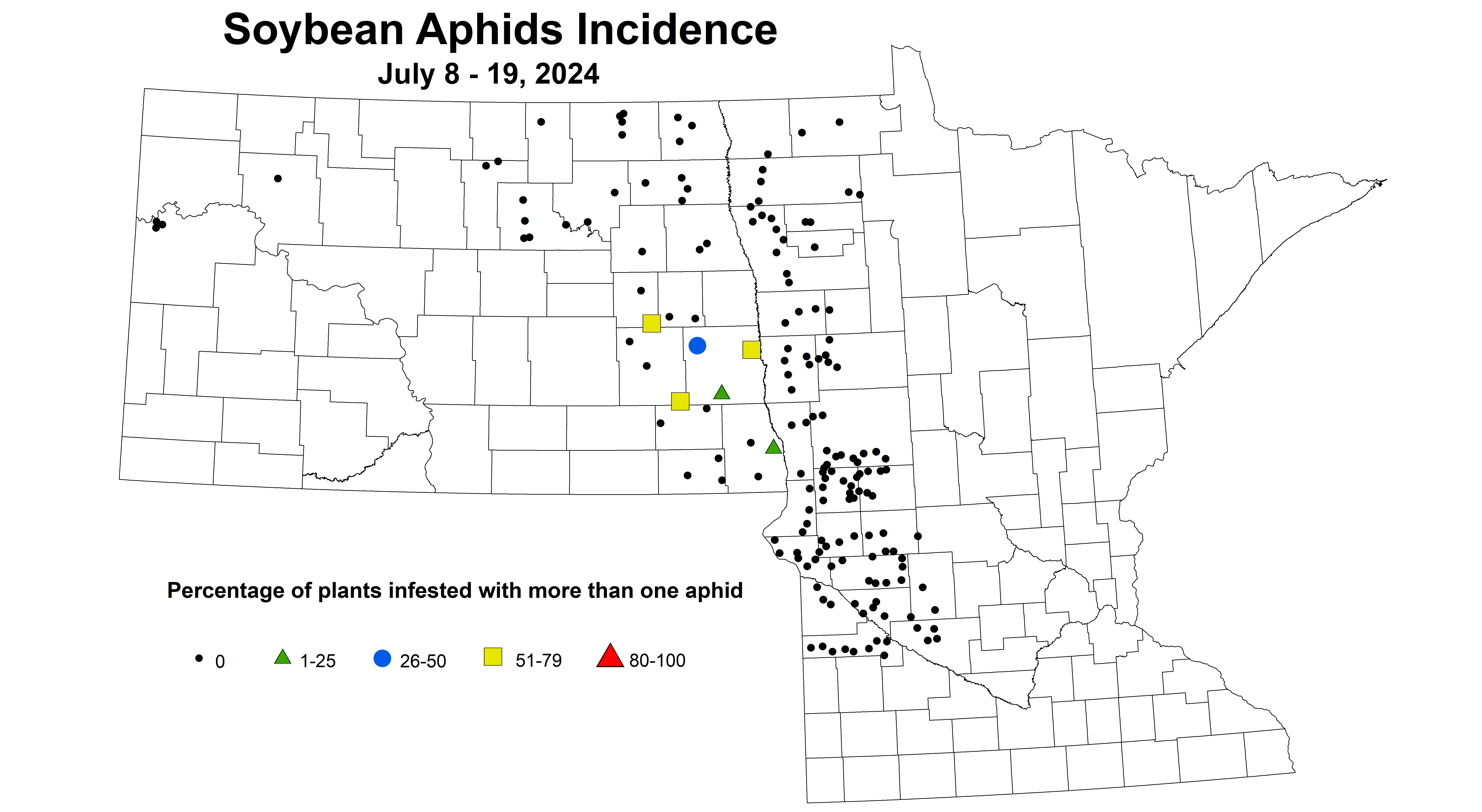 soybean aphid incidence July 8-19 2024