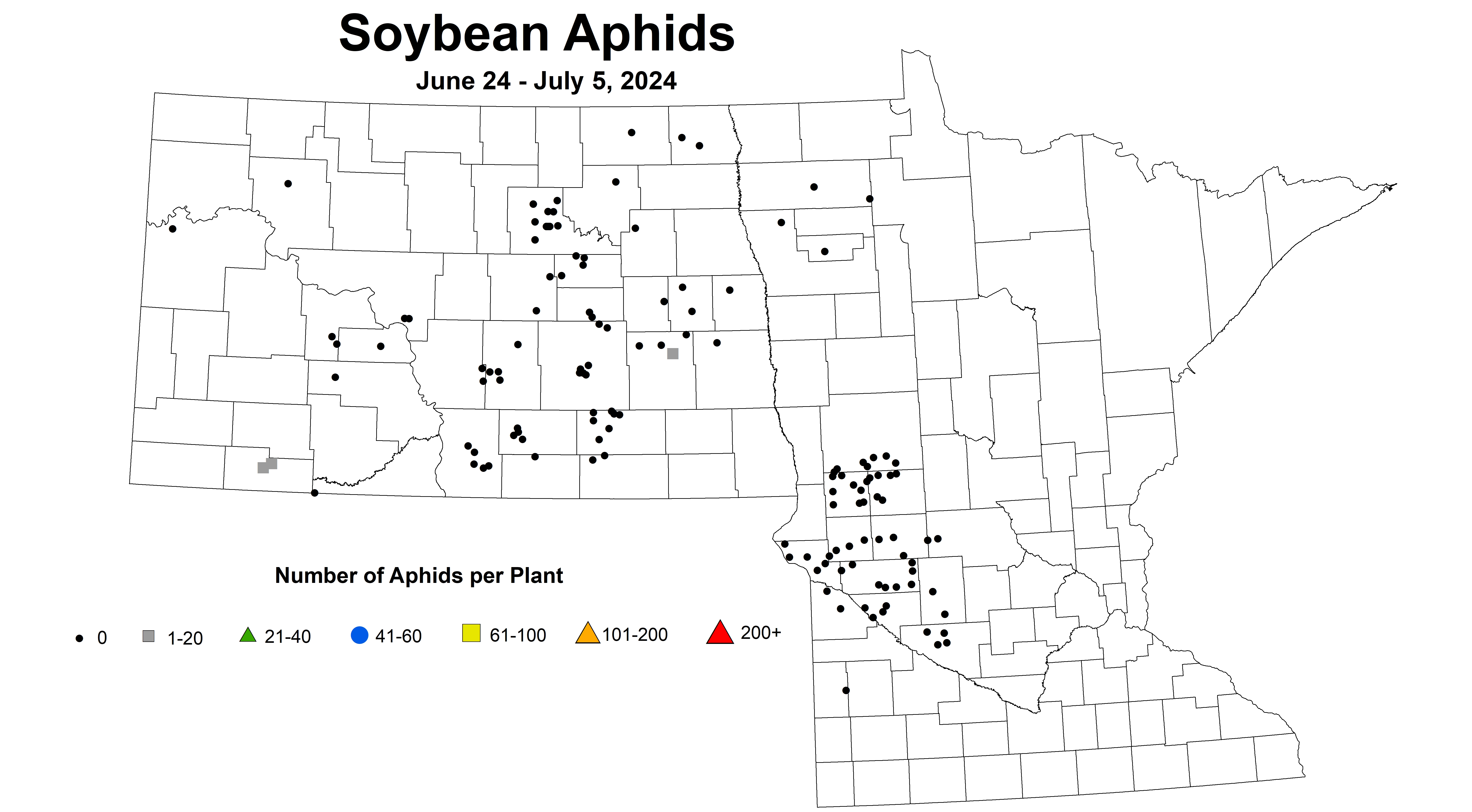 soybean aphid number June 24 to July 5 2024