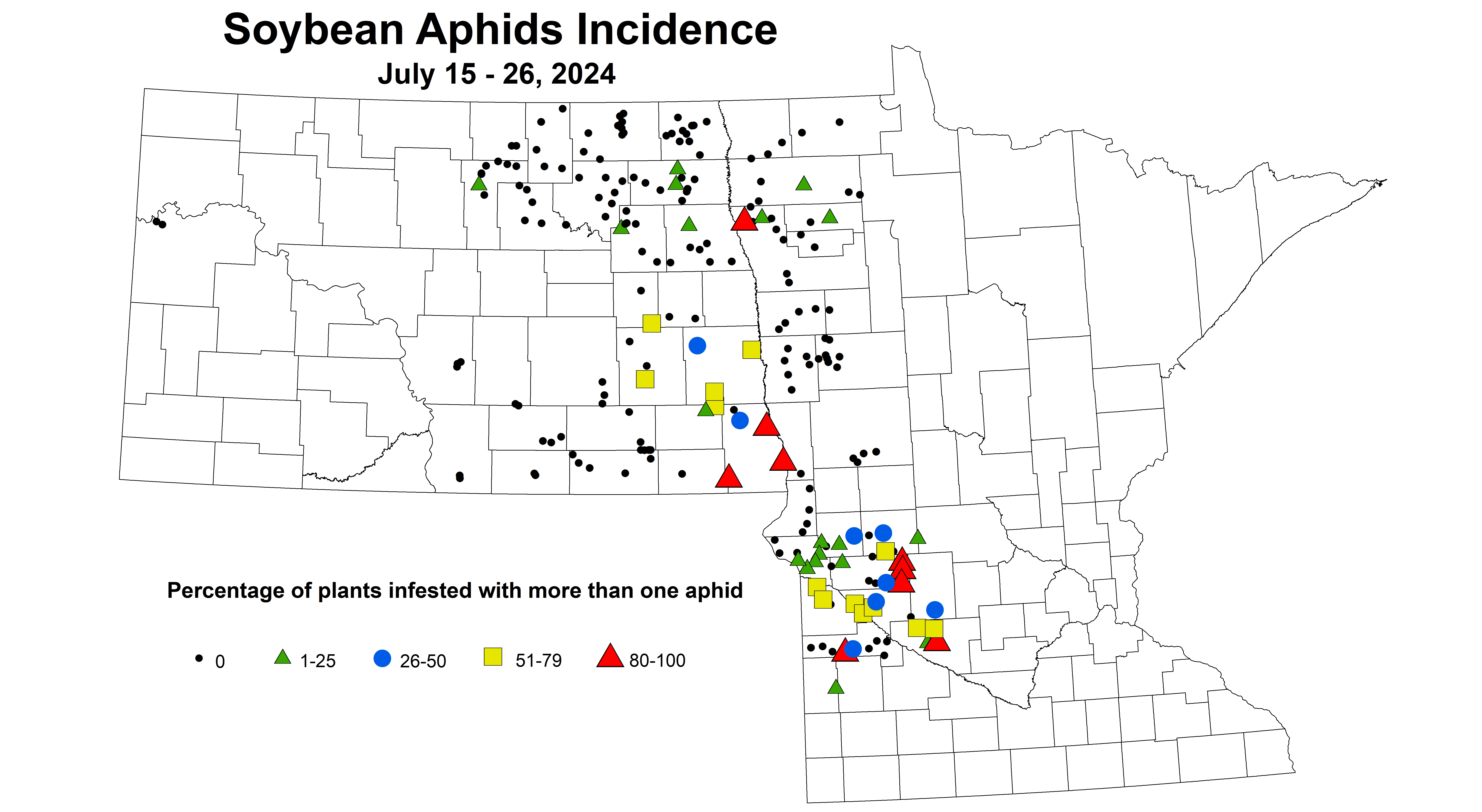 soybean aphids incidence July 15-26 2024