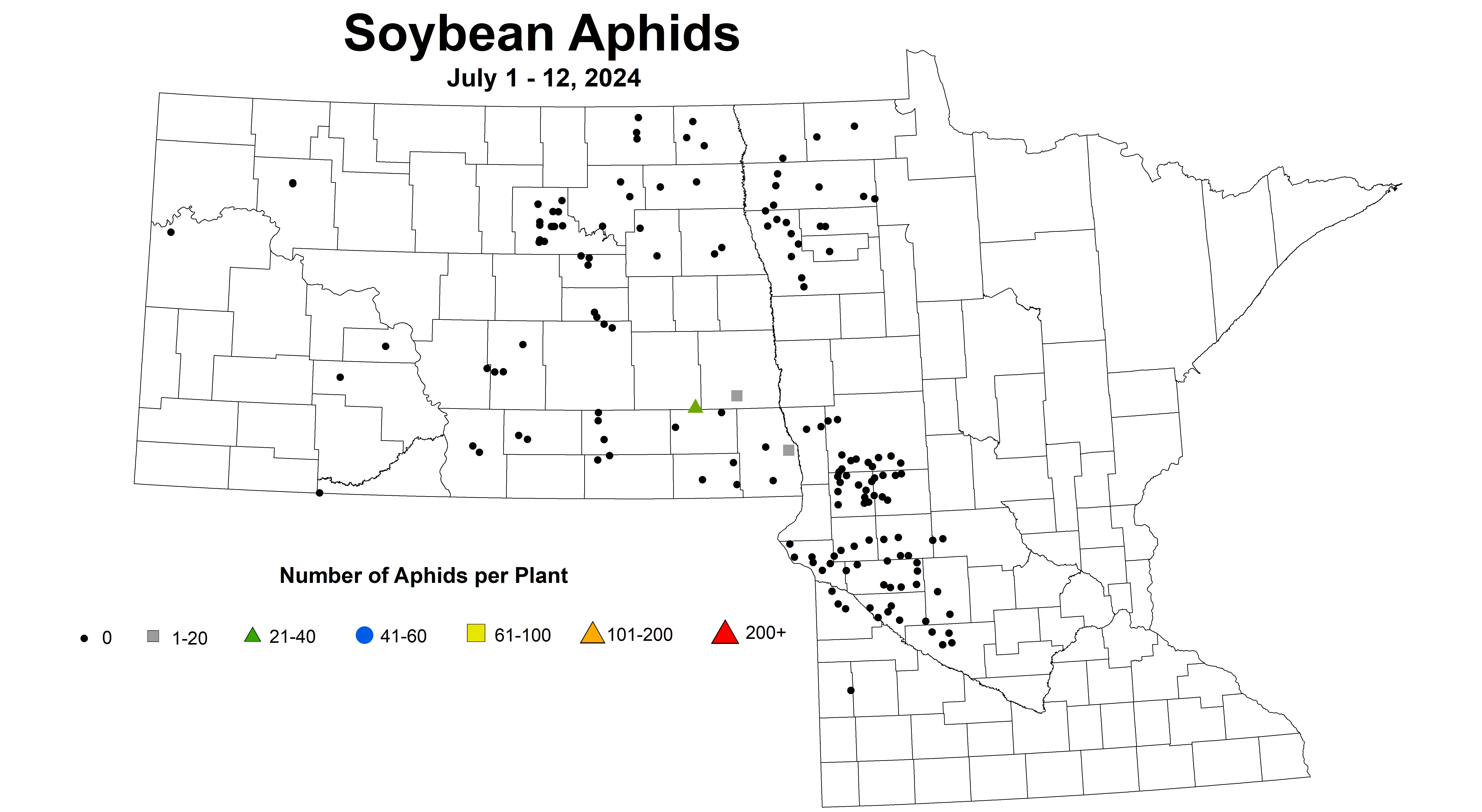 soybean aphids number July 1-12 2024