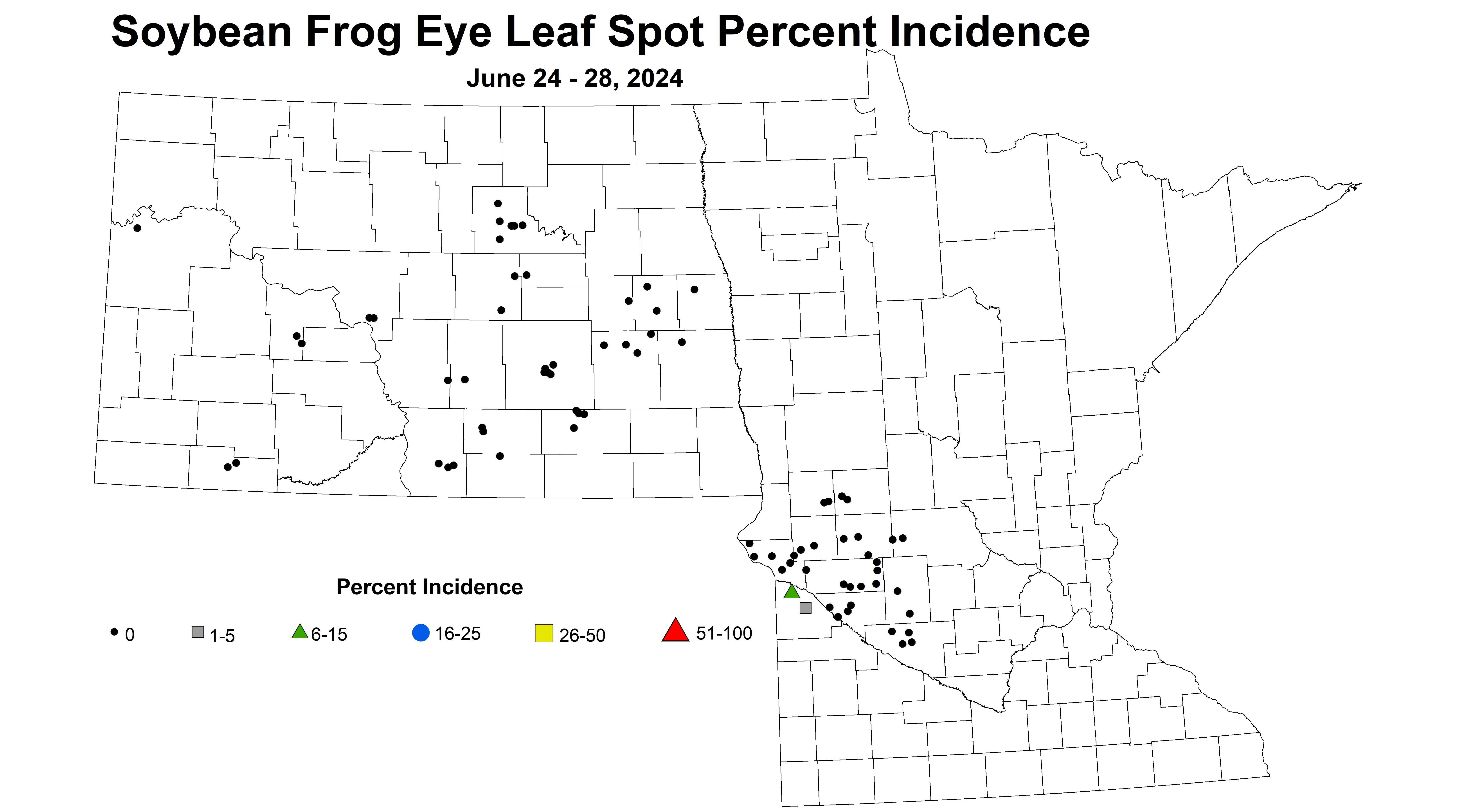 soybean frog eye leaf spot incidence June 24-28 2024