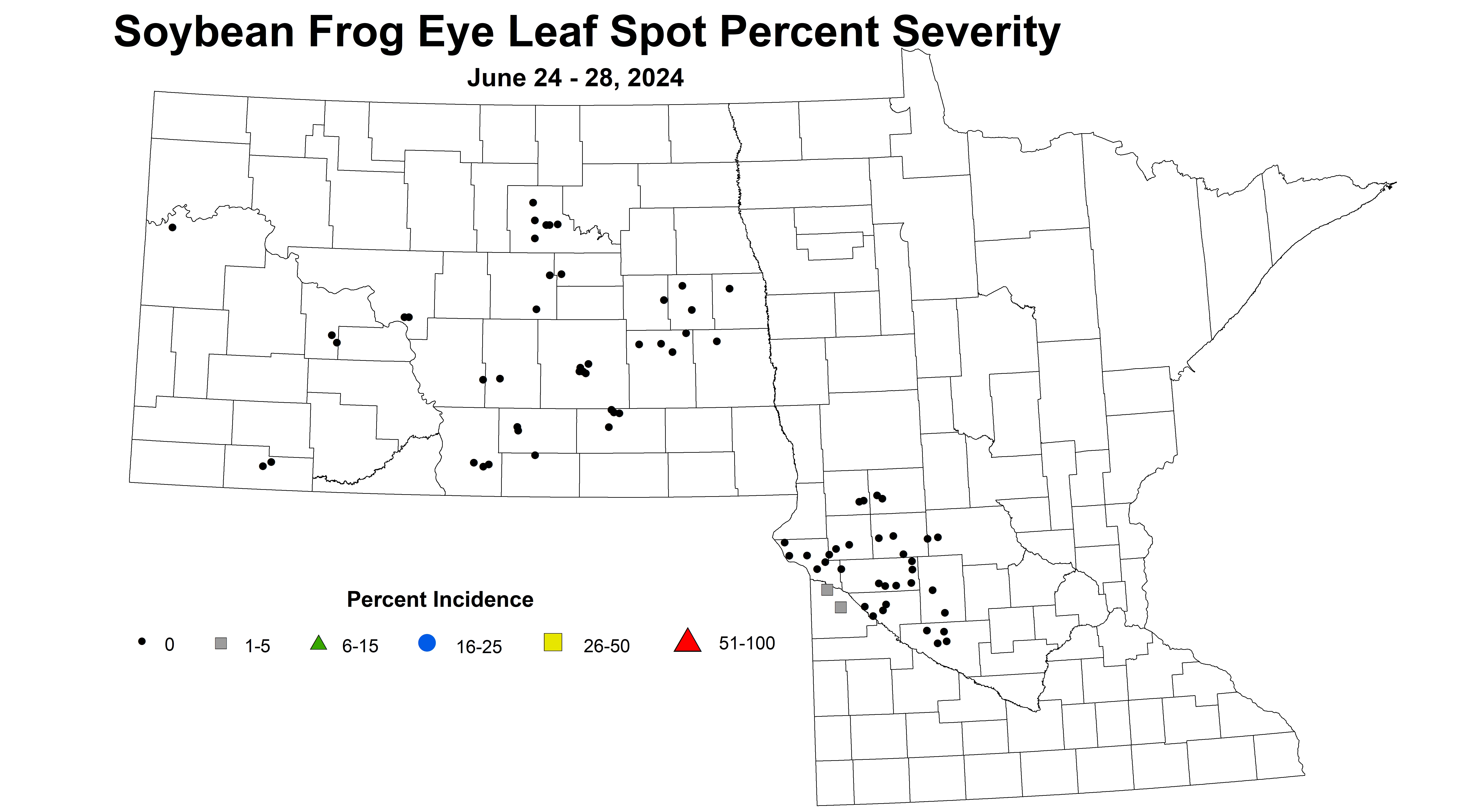 soybean frog eye leaf spot severity June 24-28 2024