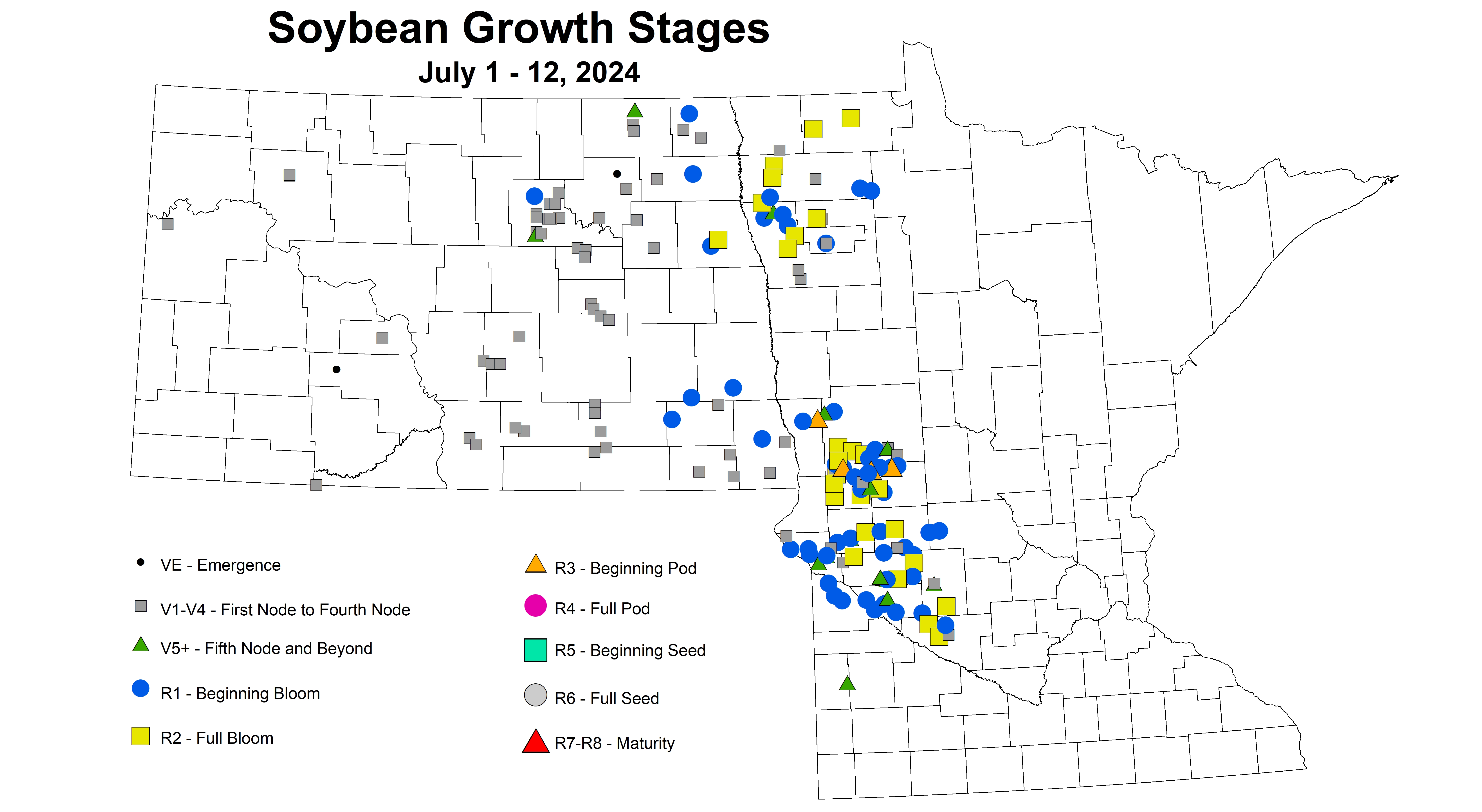 soybean growth stages July 1-12 2024