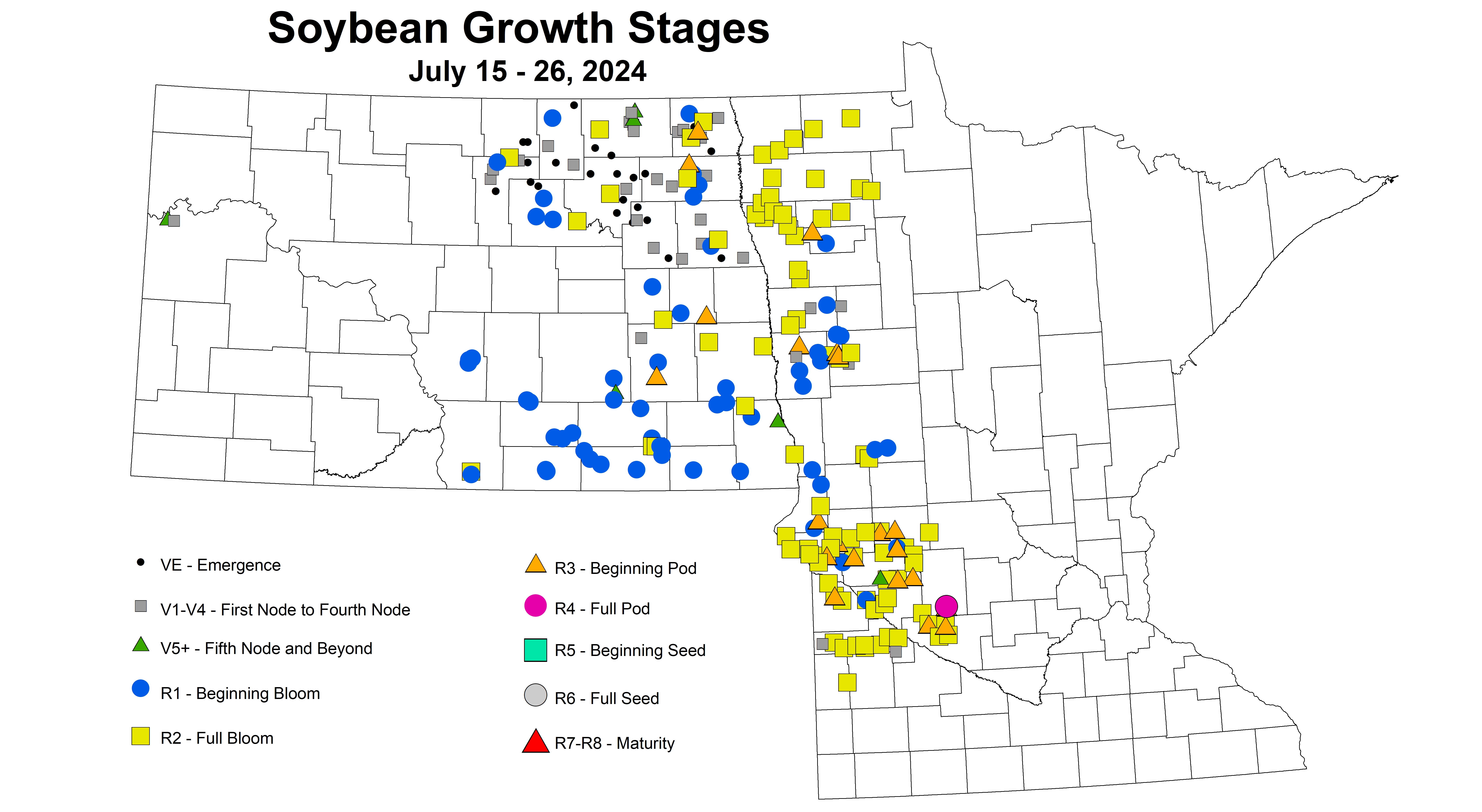 soybean growth stages July 15-26 2024