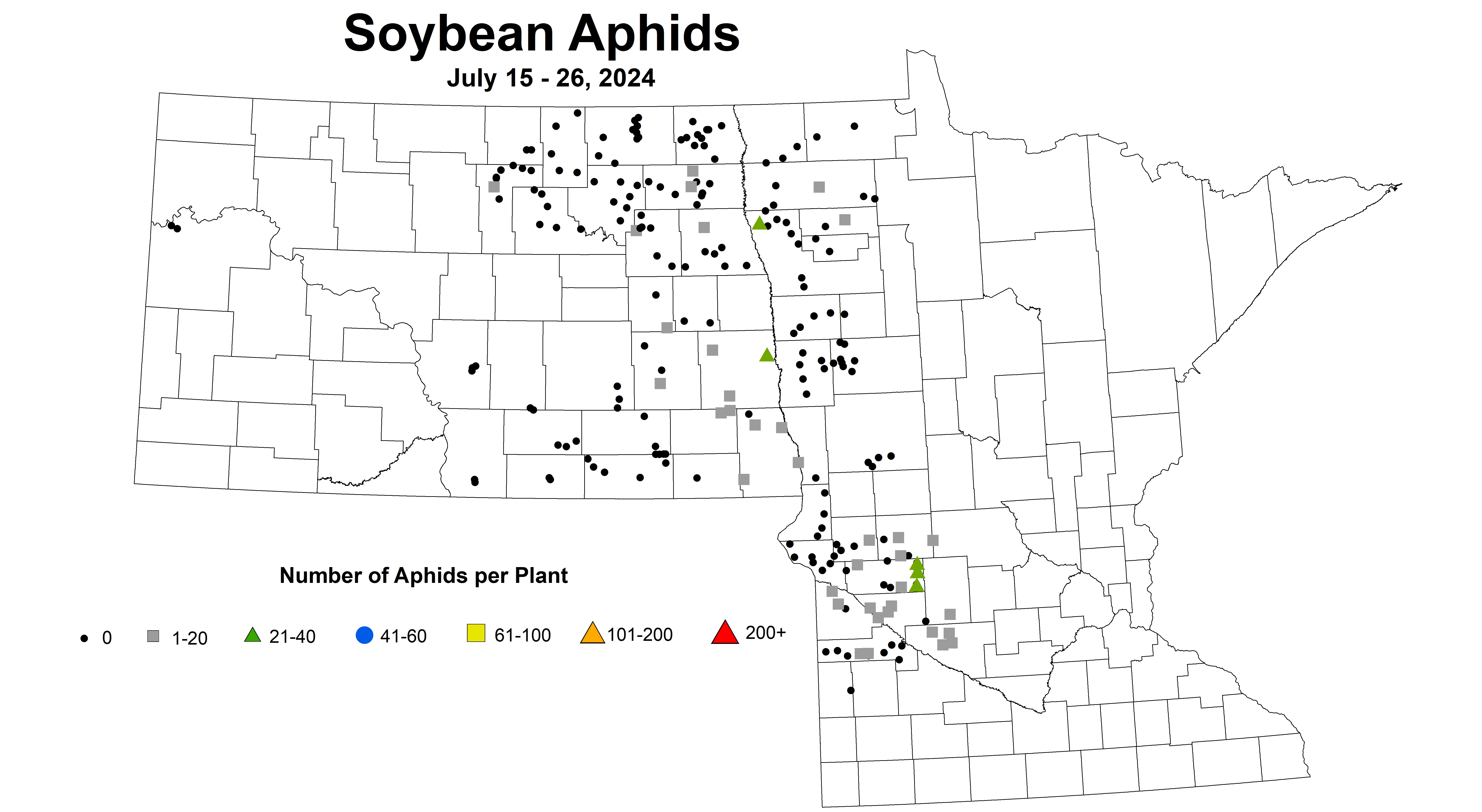 soybean number of aphids July 15-26 2024