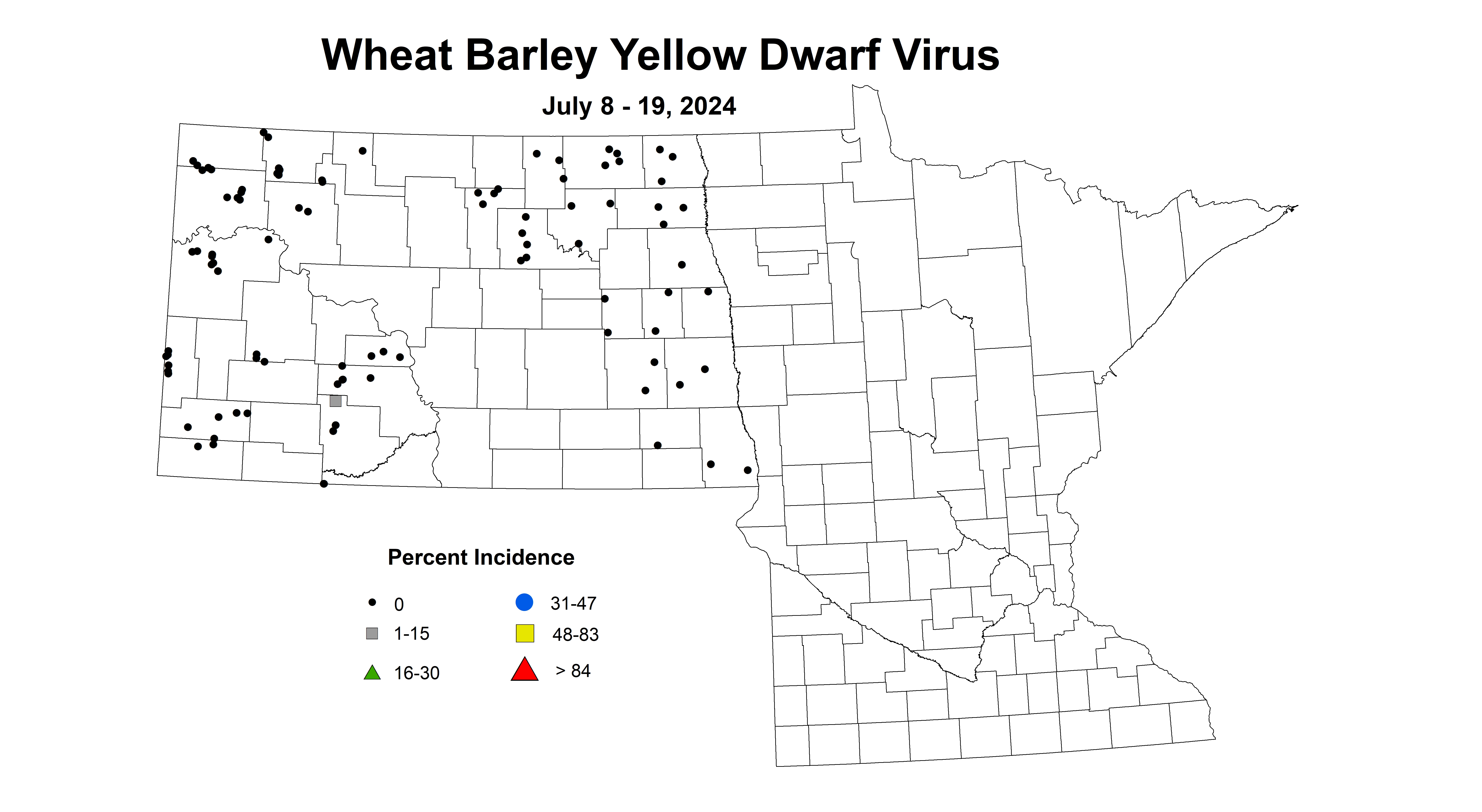wheat barley yellow dwarf virus incidence7.8-7.19 2024