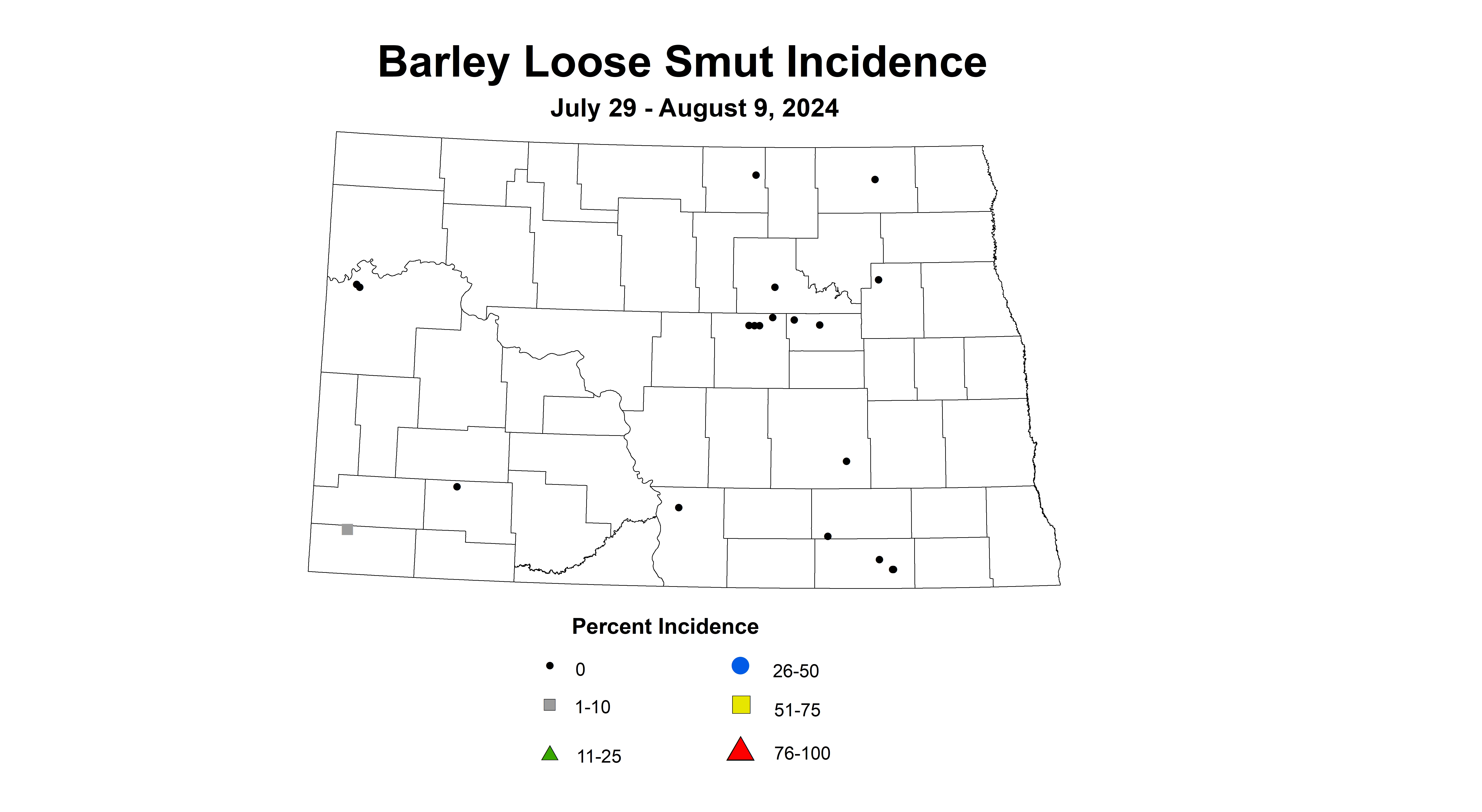 barley loose smut incidence July 29 - August 9 2024