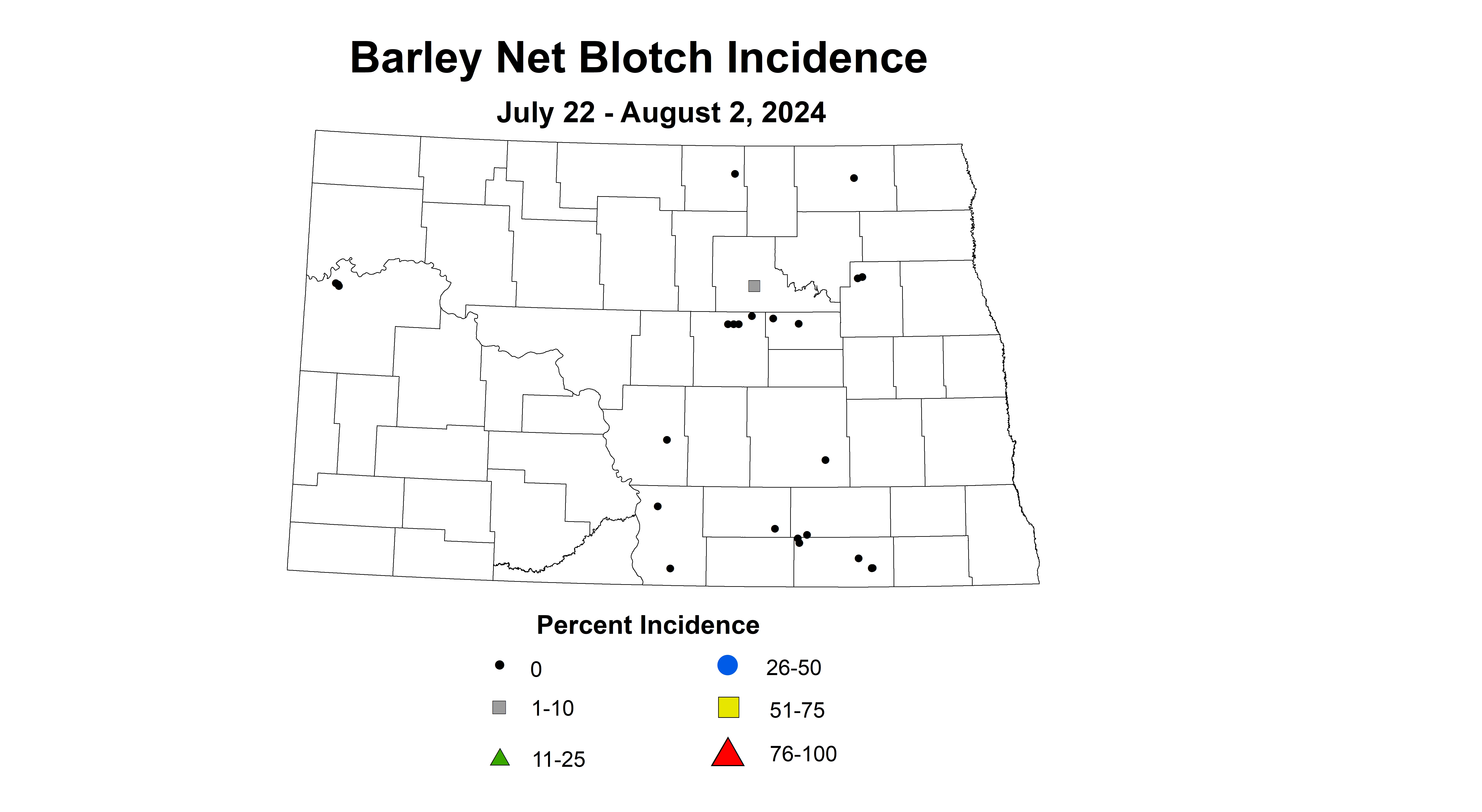 barley net blotch incidence July 22 - August 2 2024