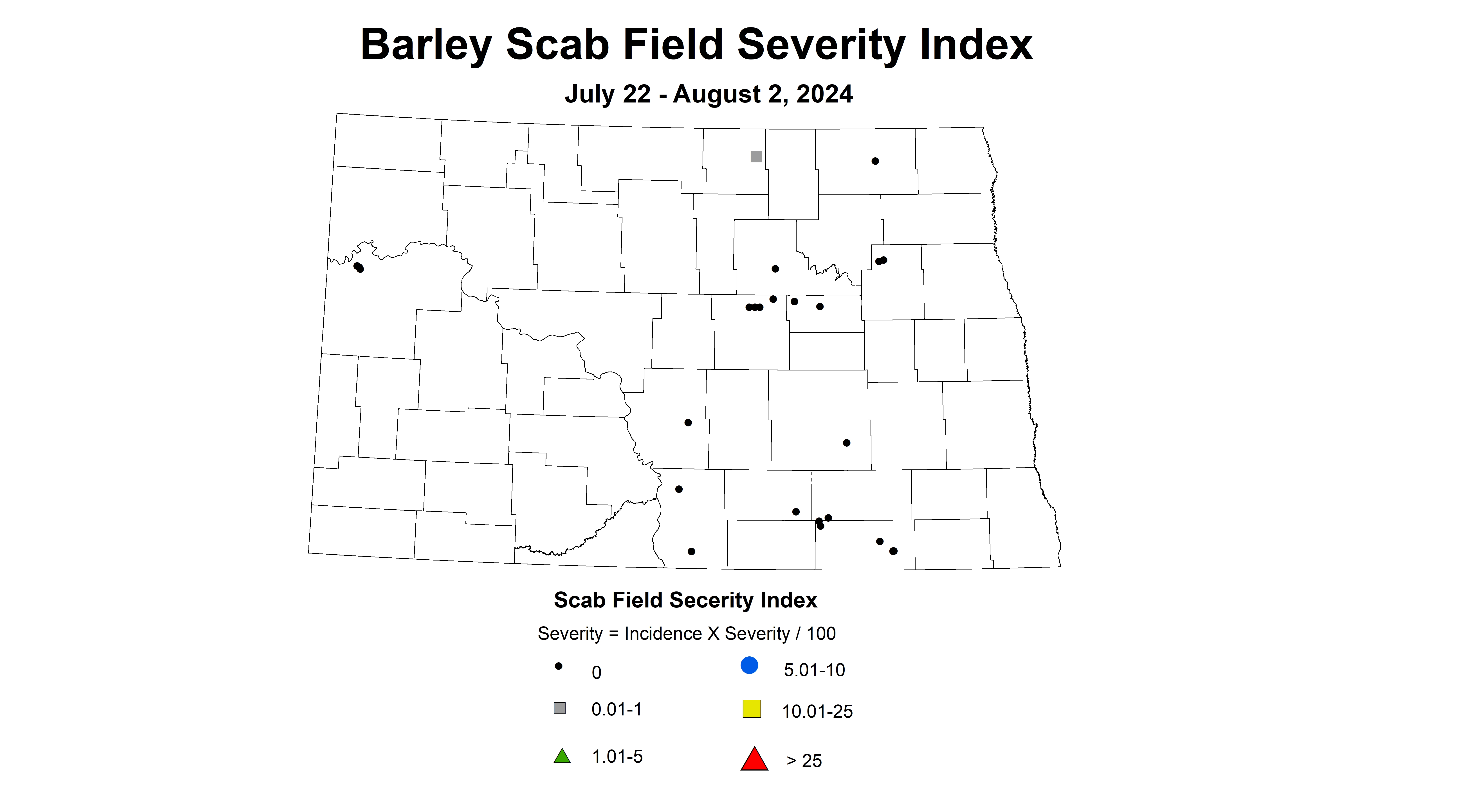 barley scab index July 22 - August 2 2024