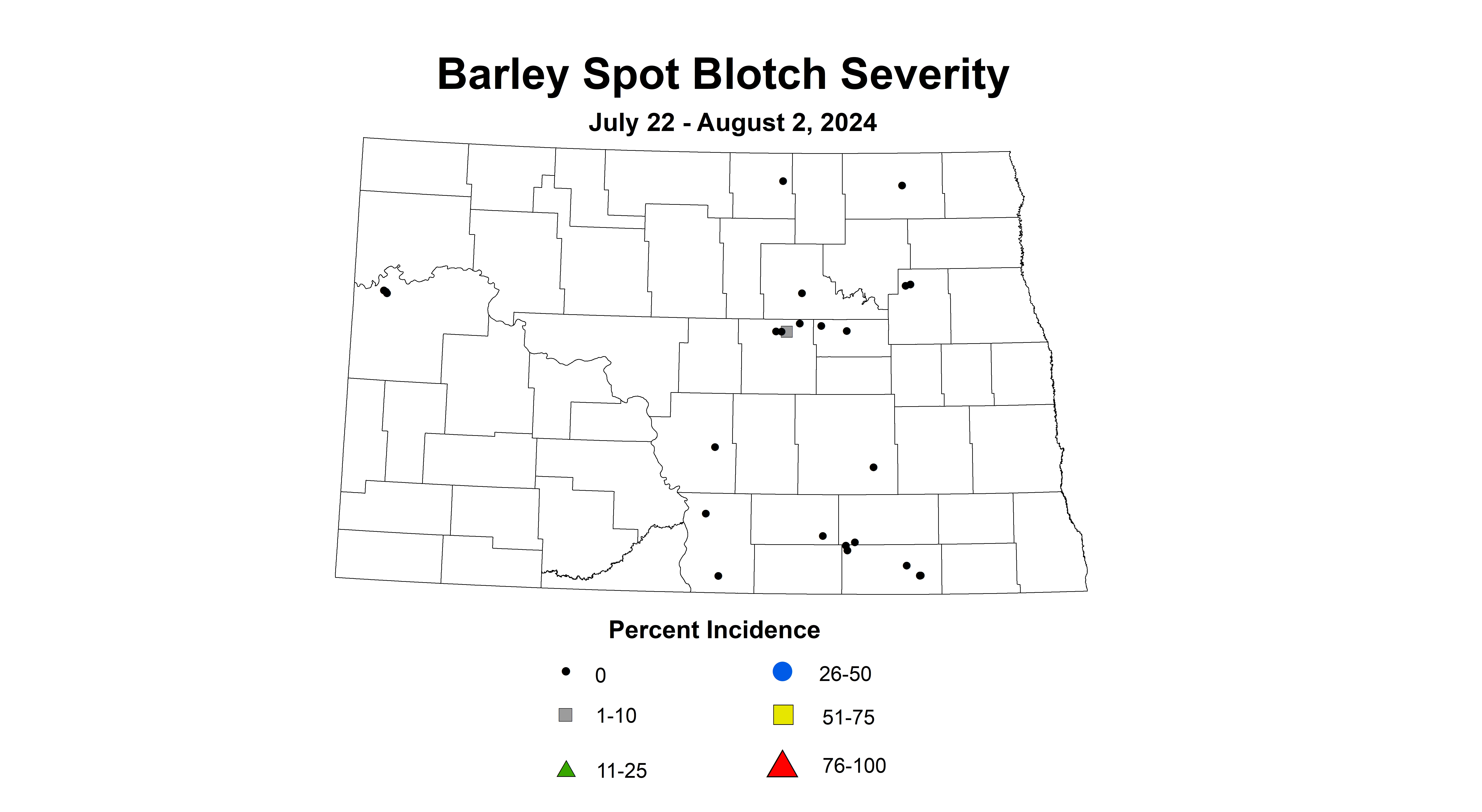 barley spot blotch severity July 22 - August 2 2024