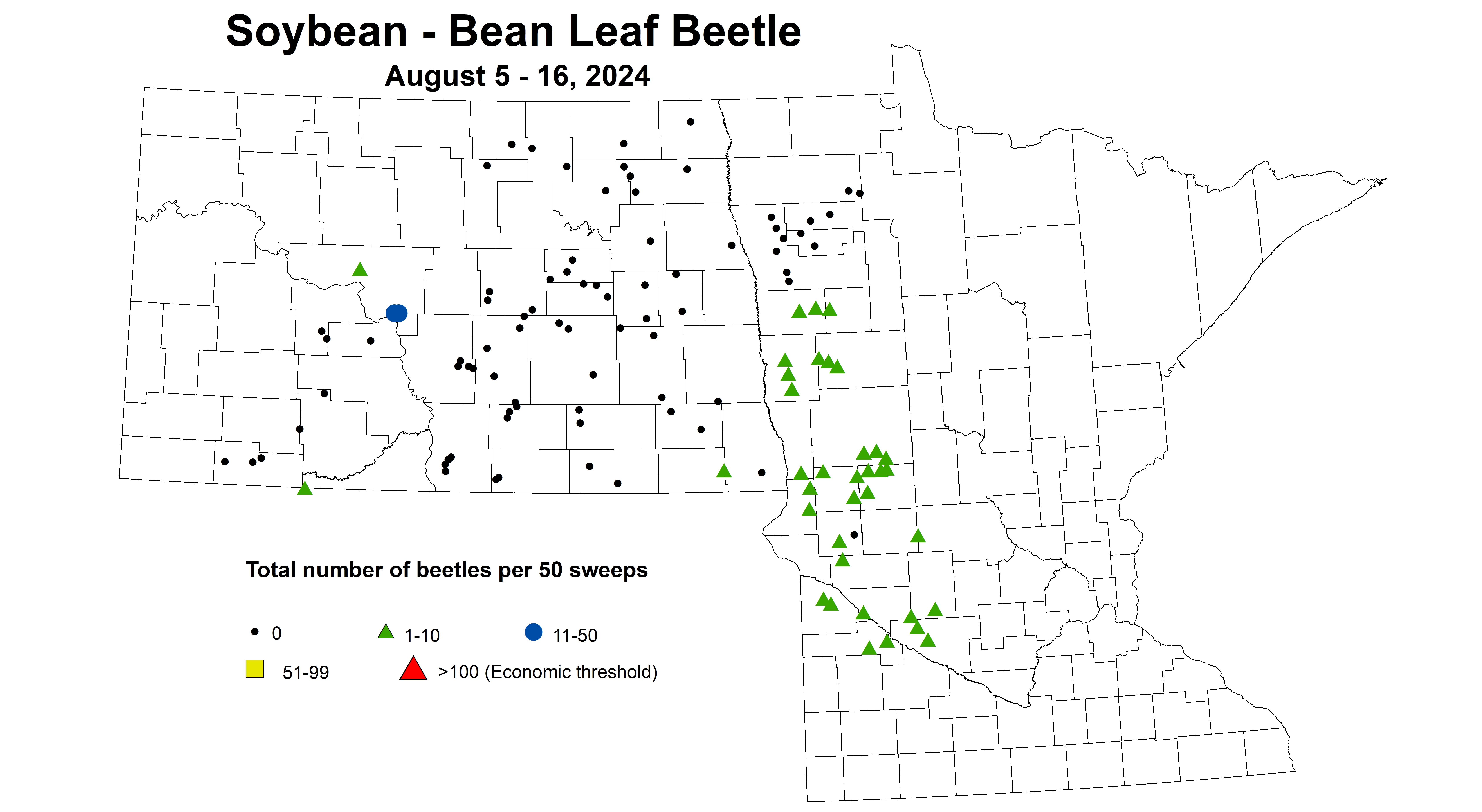 soybean BLB number of beetles August 5-16 2024