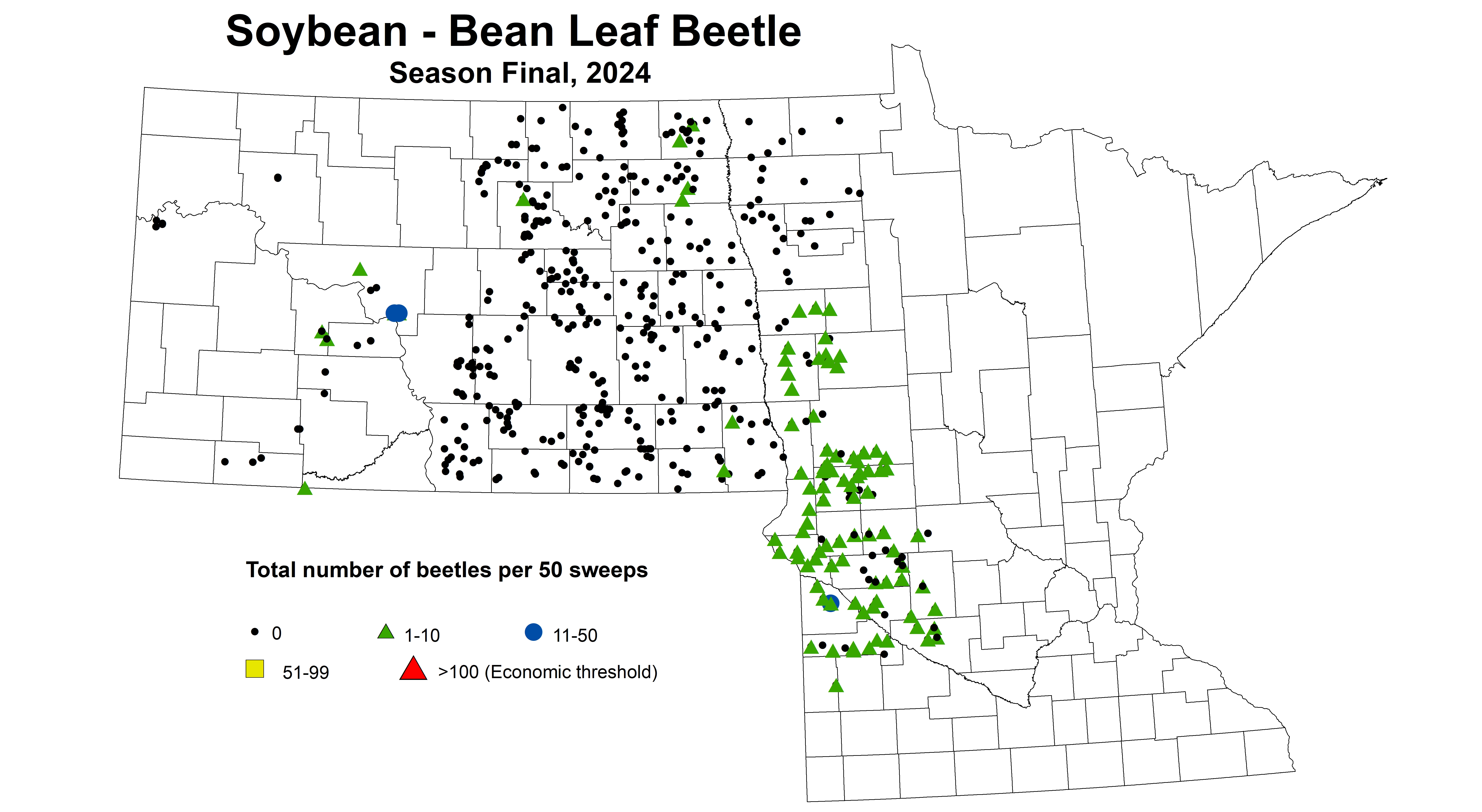 soybean BLB number of beetles season final 2024