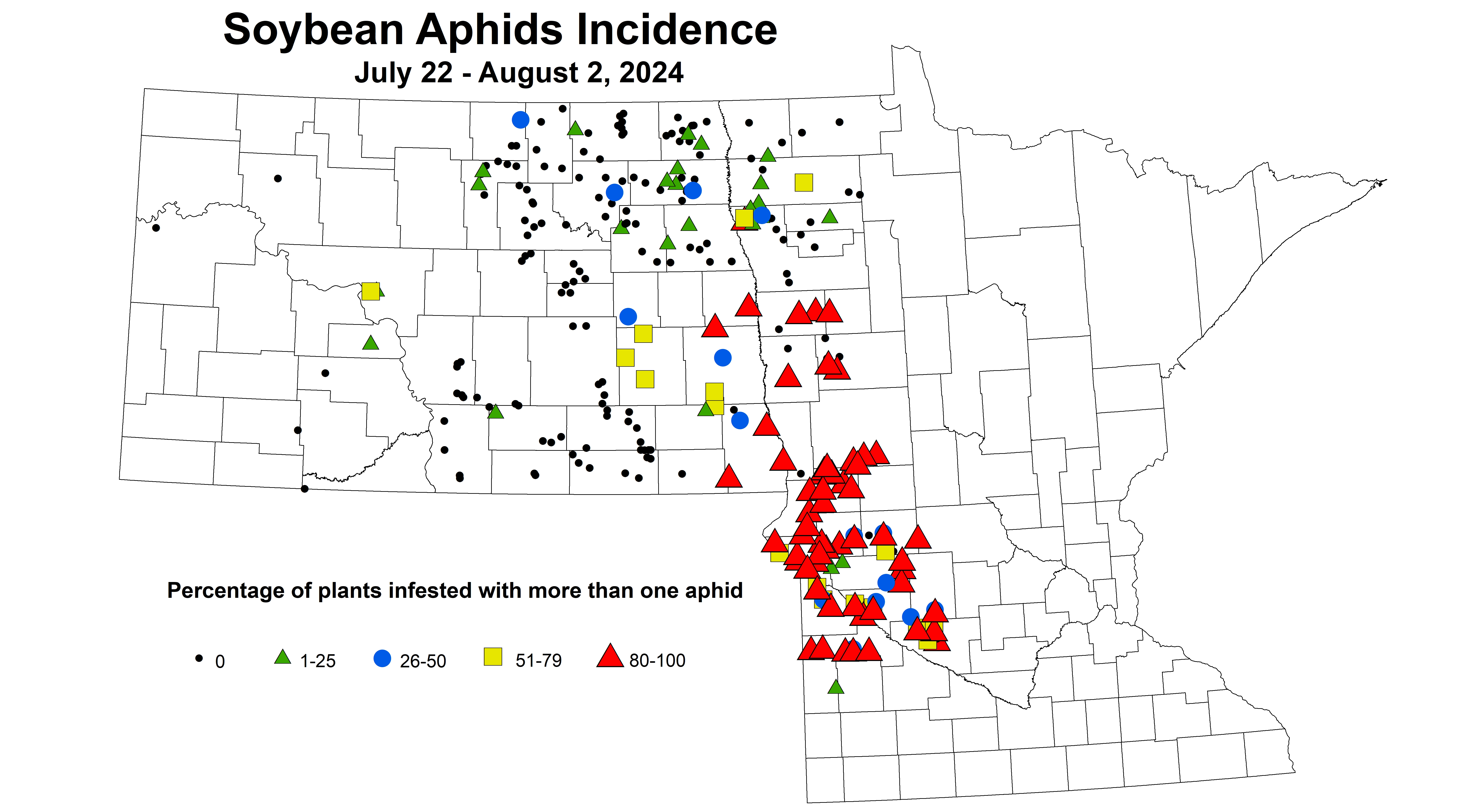 soybean aphid incidence July 22 - August 2 2024