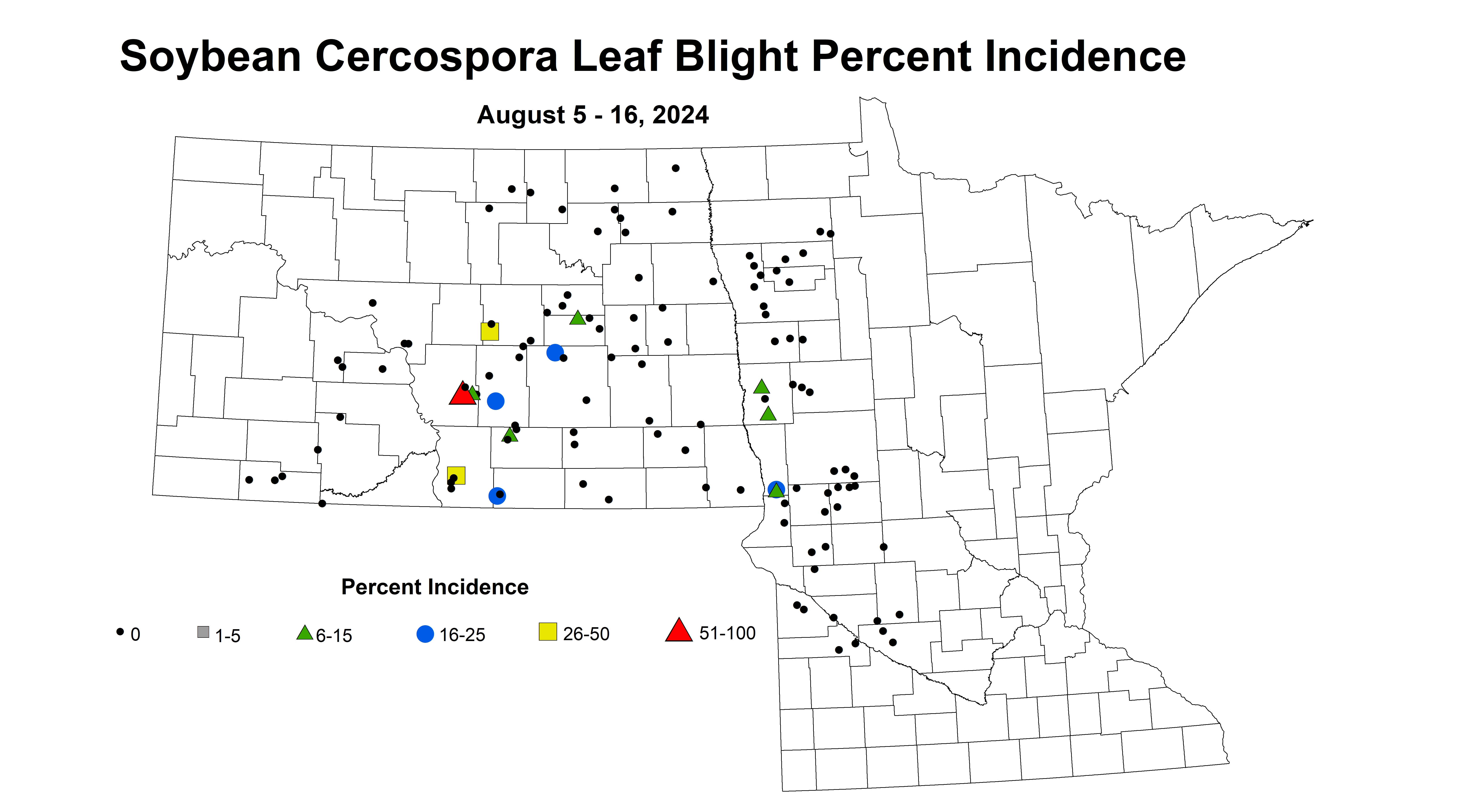 soybean cercospora leaf blight incidence August 5-16 2024