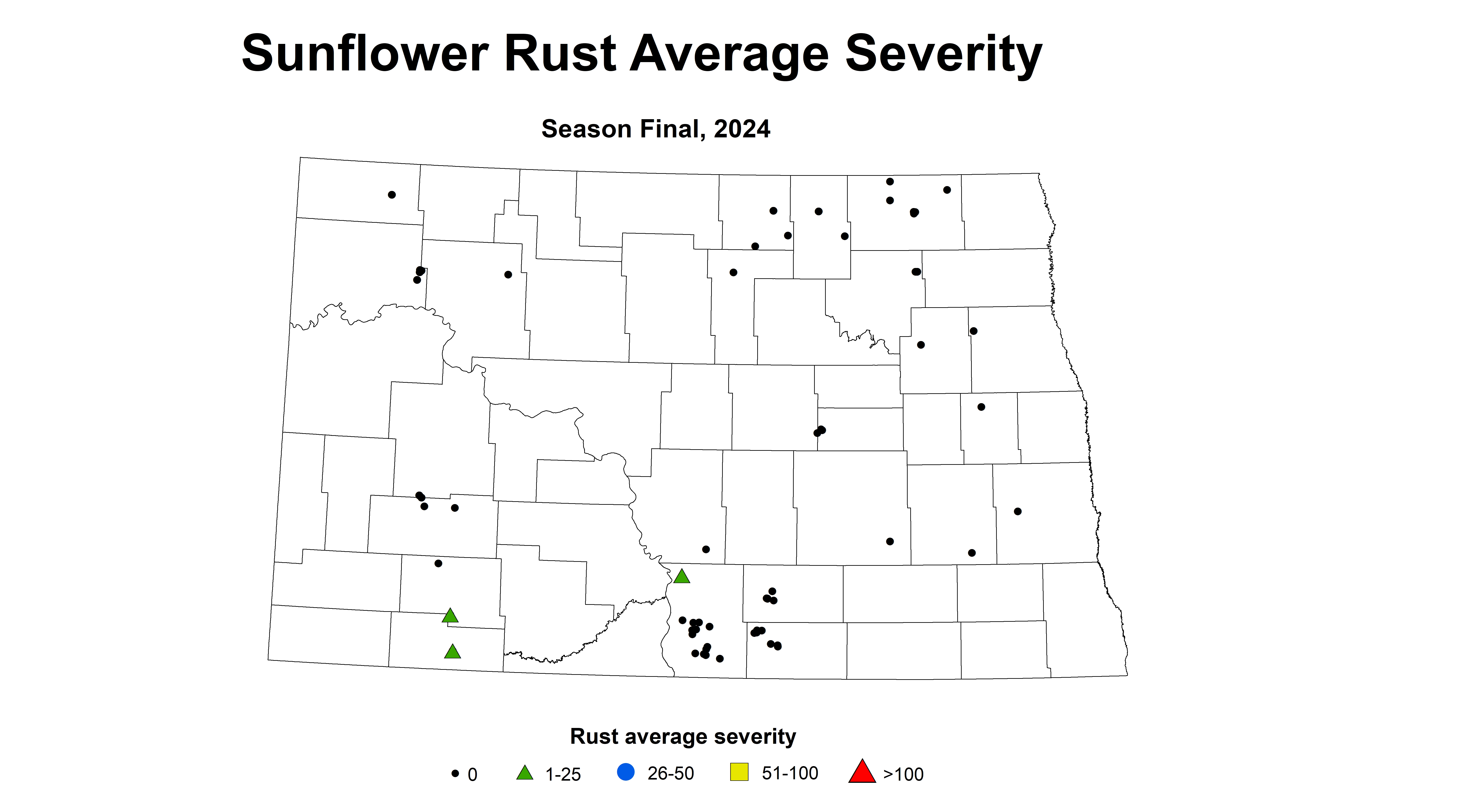 sunflower rust severity season final 2024