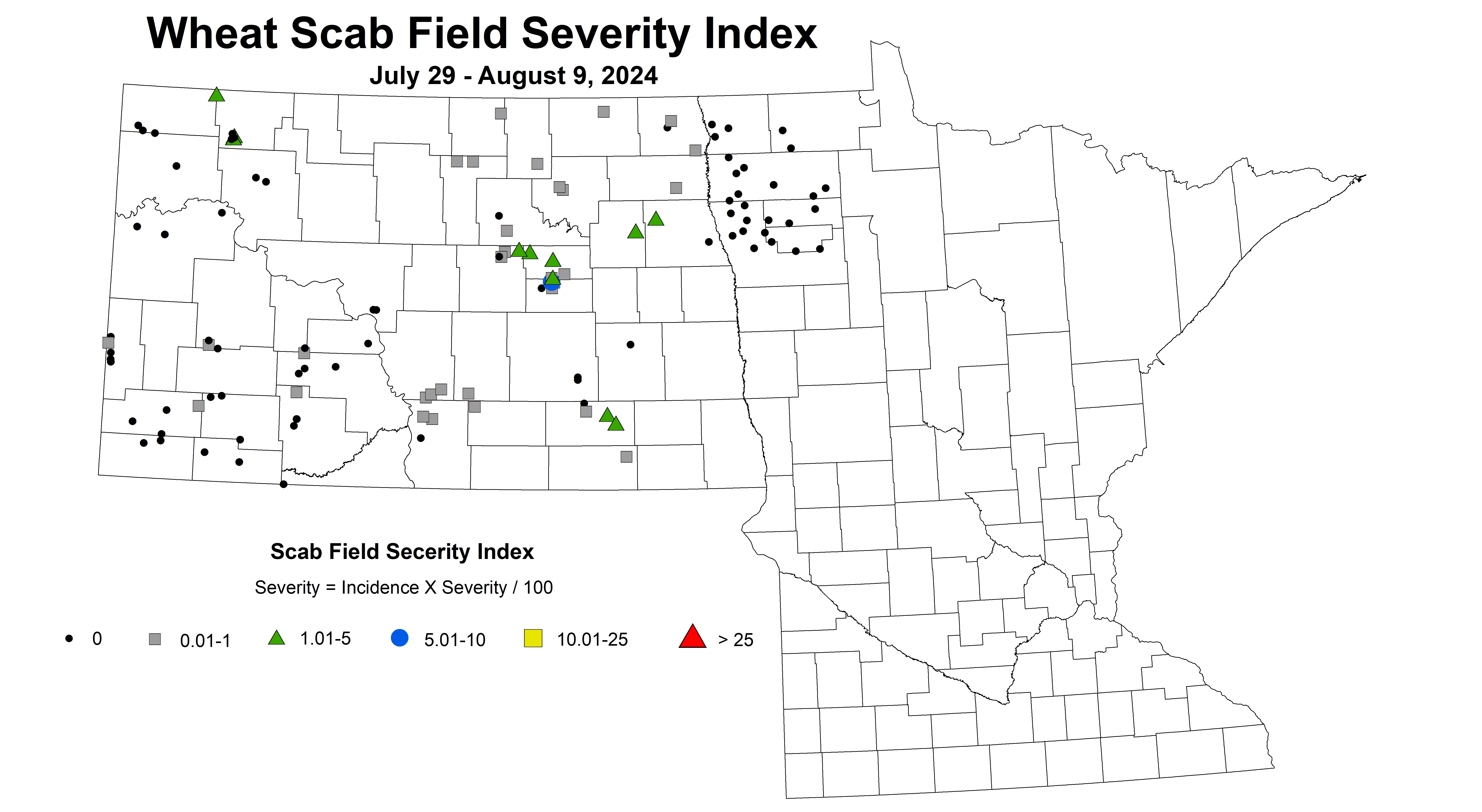 wheat scab index July 29 - August 9 2024