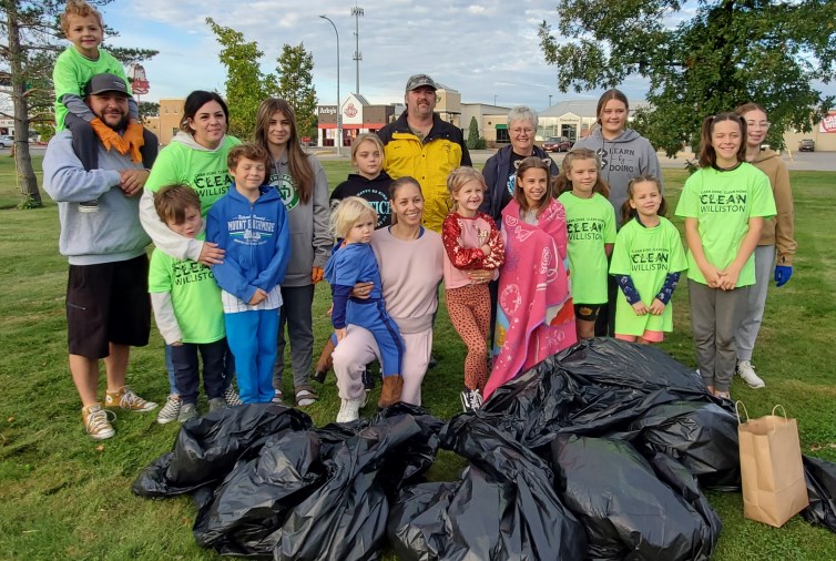 Clever Clovers 4-H Club Participating in Clean Williston