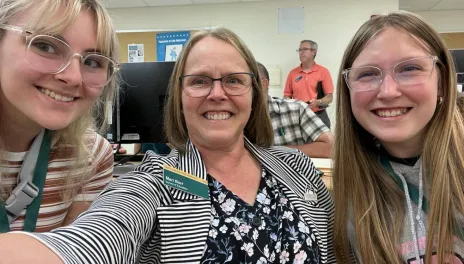 three women taking a selfie