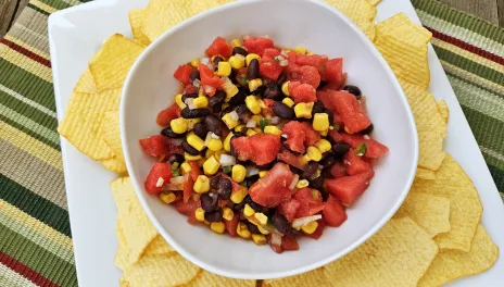 Watermelon, Black Bean and Corn Salsa