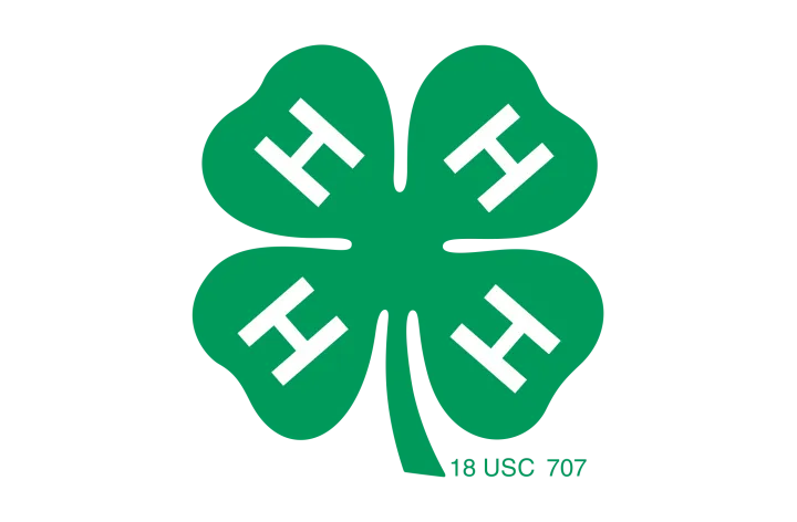 The 4-H logo, a green, four-leaf clover with a white, uppercase H in each leaf