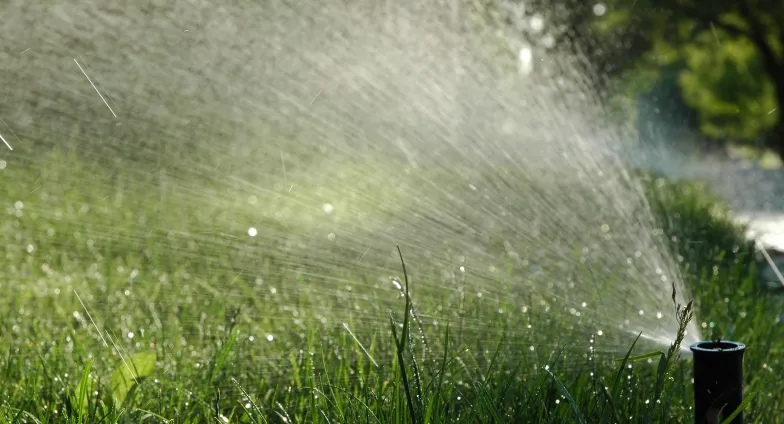 Close up of lawn sprinkler