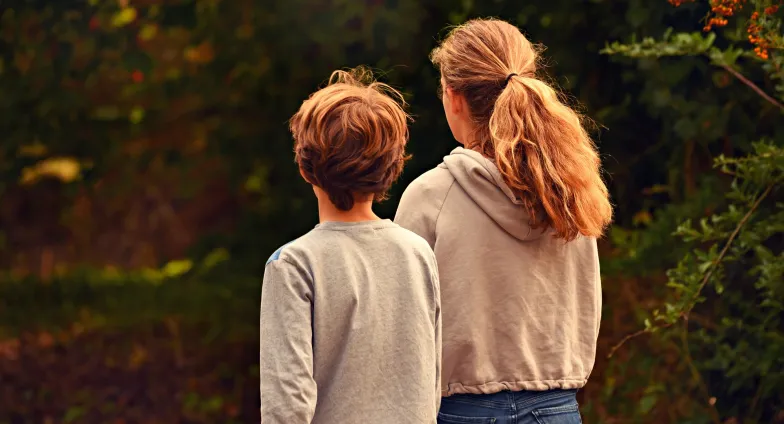 boy and girl standing together 