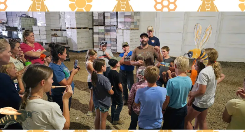 Area youth toured a local honey company to learn about the career of a beekeeper and the art of extracting honey from hives and preparing it for distribution. 