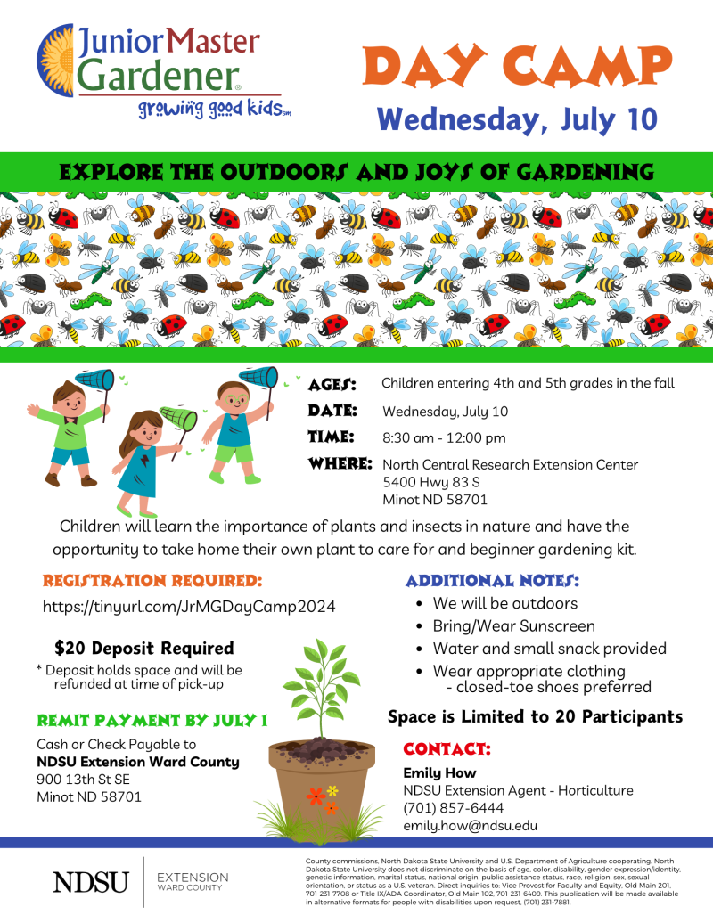 Jr  Master Gardener Day Camp informational flyer