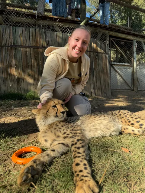 Prevet Student and Bobcat