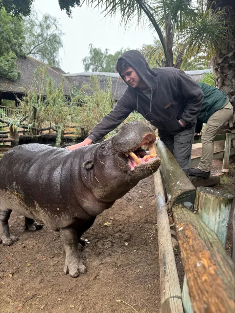 Prevet Student and Hippo 