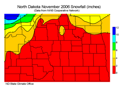 north dakota snowfall totals