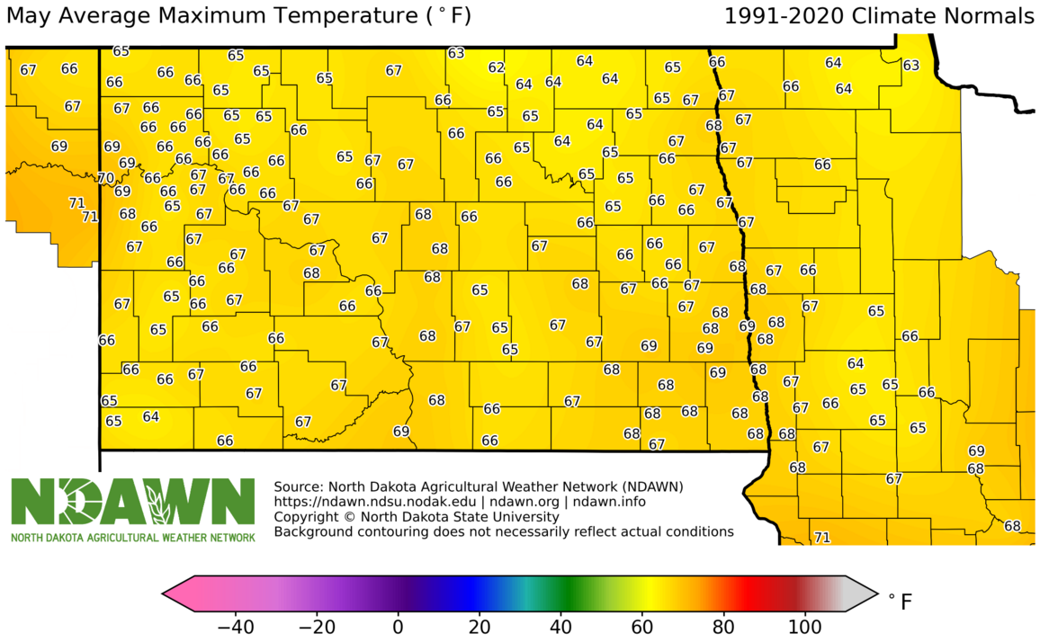 1990-2020 May Normal Maximum Temperature