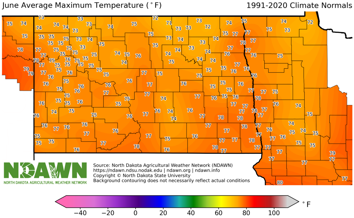 1990-2020 June Normal Maximum Temperature