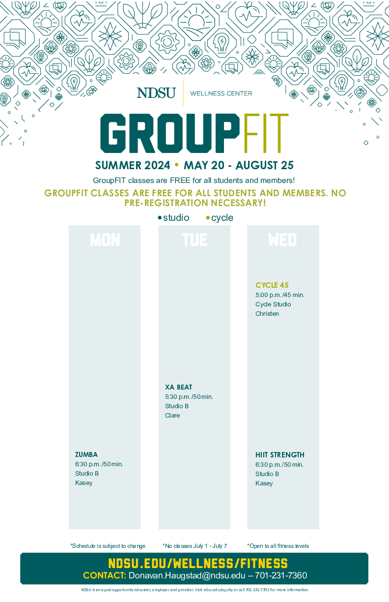GroupFIT Summer Schedule