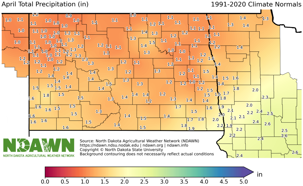 1991-2020 April Normal Precipitation 