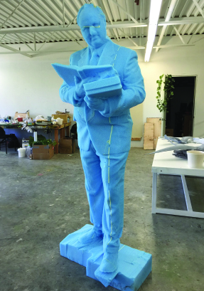 blue foam statue basis